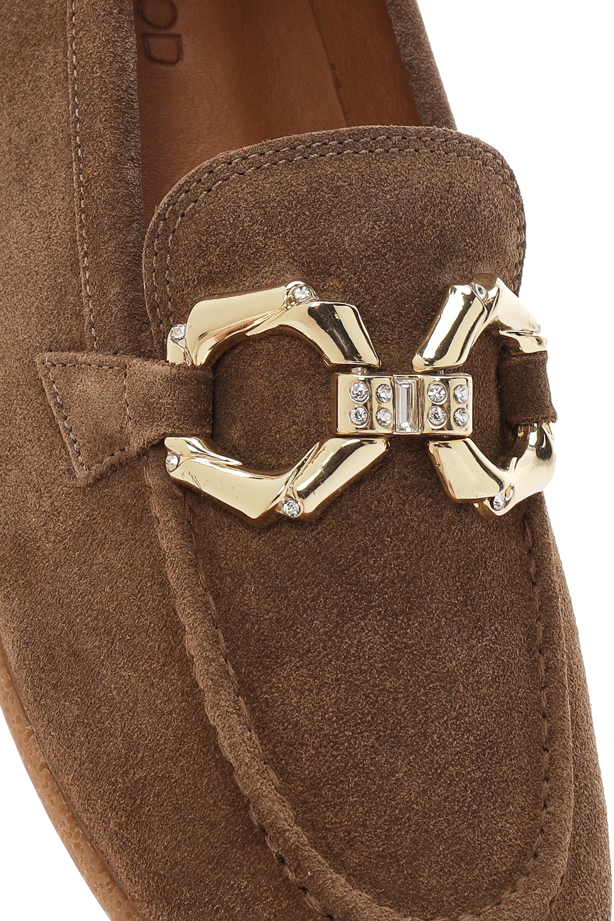 Kadın Taba Süet Deri Maskülen Loafer - Image 10