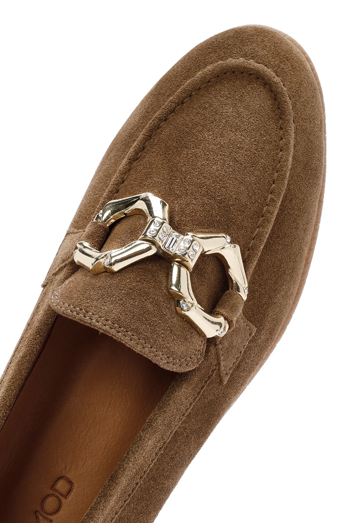 Kadın Taba Süet Deri Maskülen Loafer - Image 8
