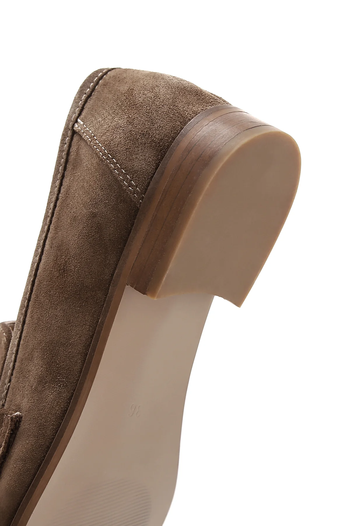 Kadın Taba Süet Deri Tokalı Loafer - Image 8