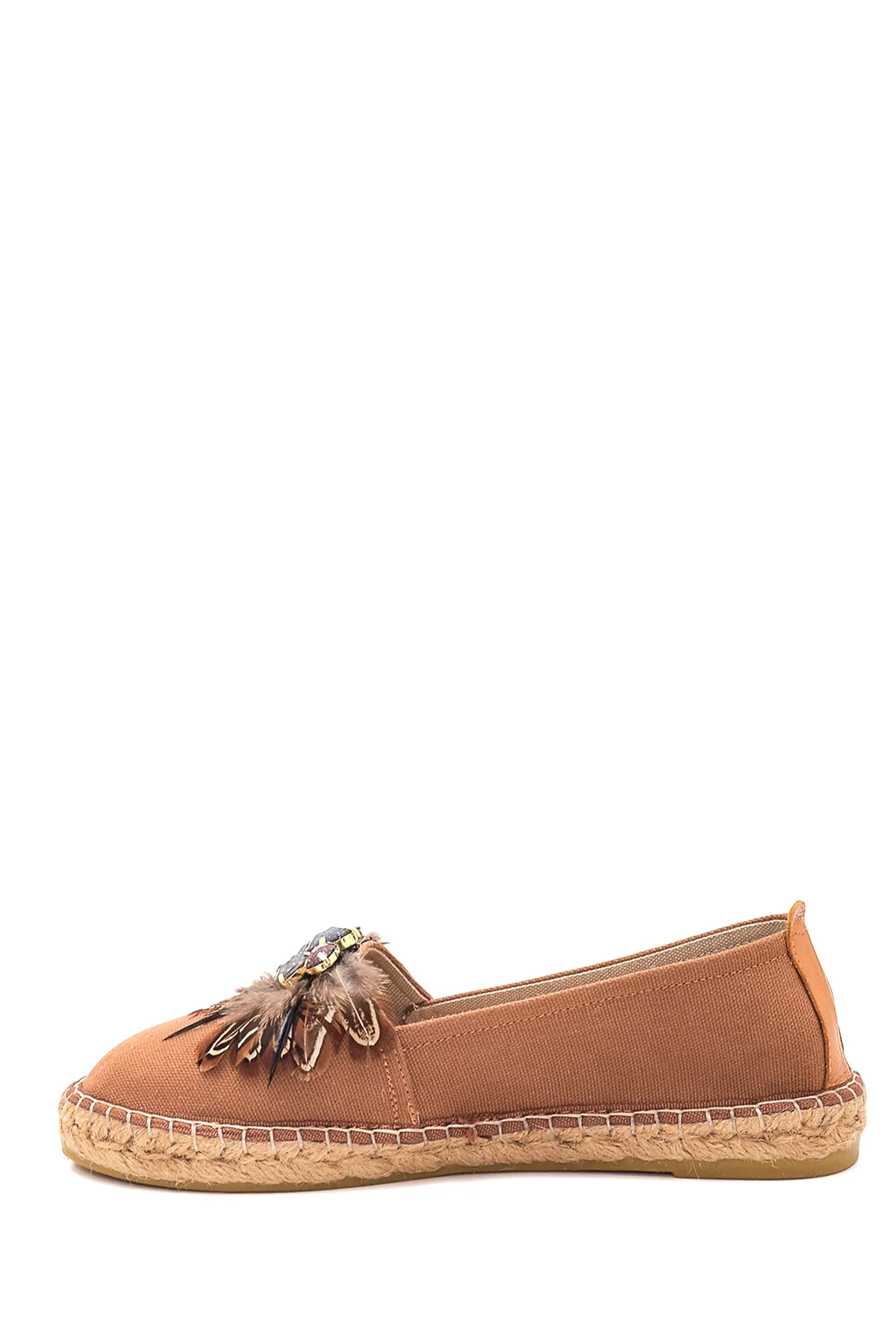 Kadın Taba Taşlı Hasır Taban Espadril - Image 2