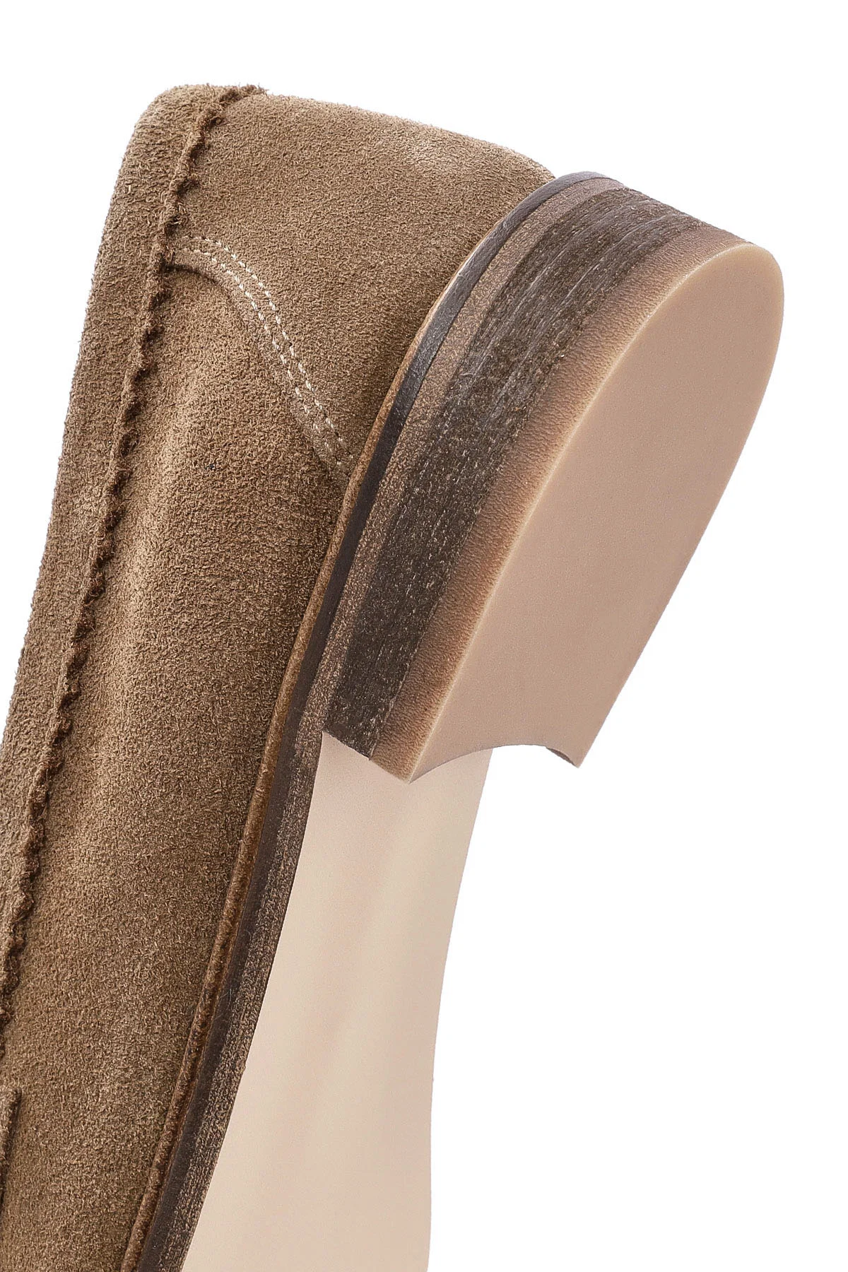 Kadın Taba Toka Detaylı Süet Deri Maskülen Loafer - Image 10