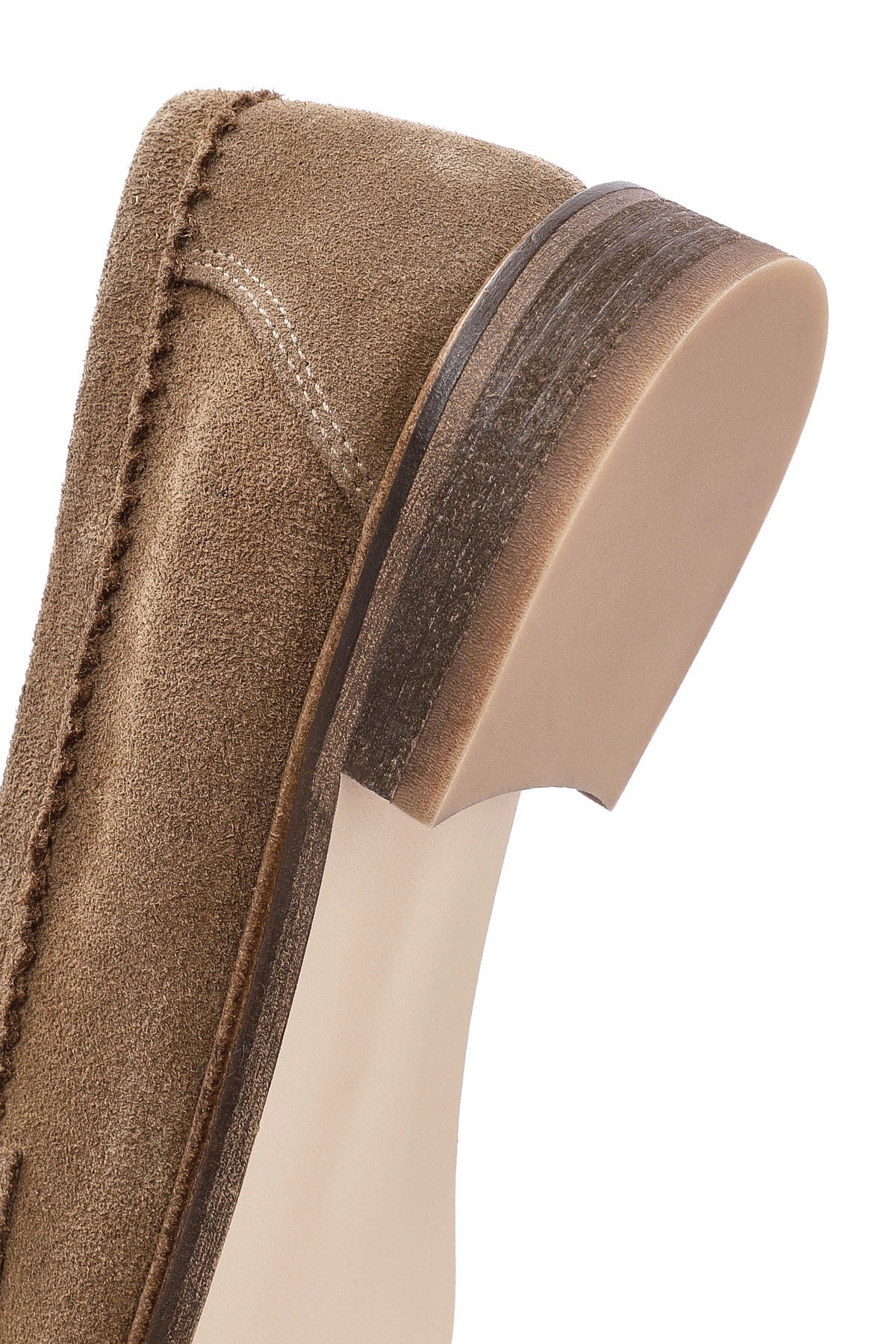 Kadın Taba Toka Detaylı Süet Deri Maskülen Loafer - Image 10