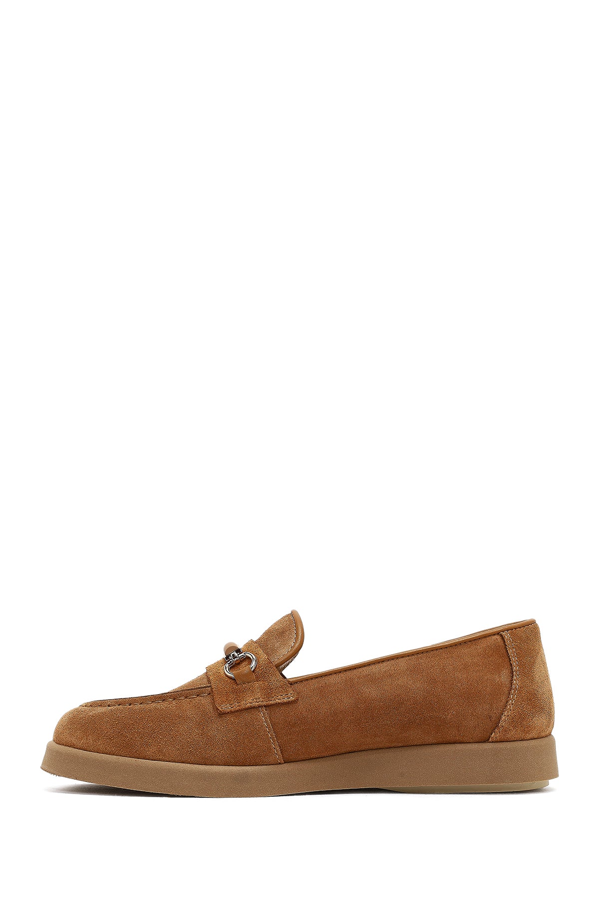 Kadın Taba Tokalı Süet Deri Comfort Loafer - Image 2