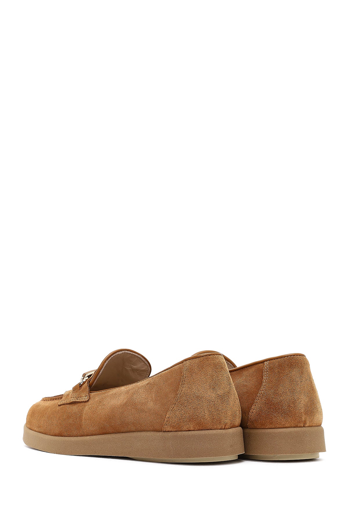 Kadın Taba Tokalı Süet Deri Comfort Loafer - Image 5