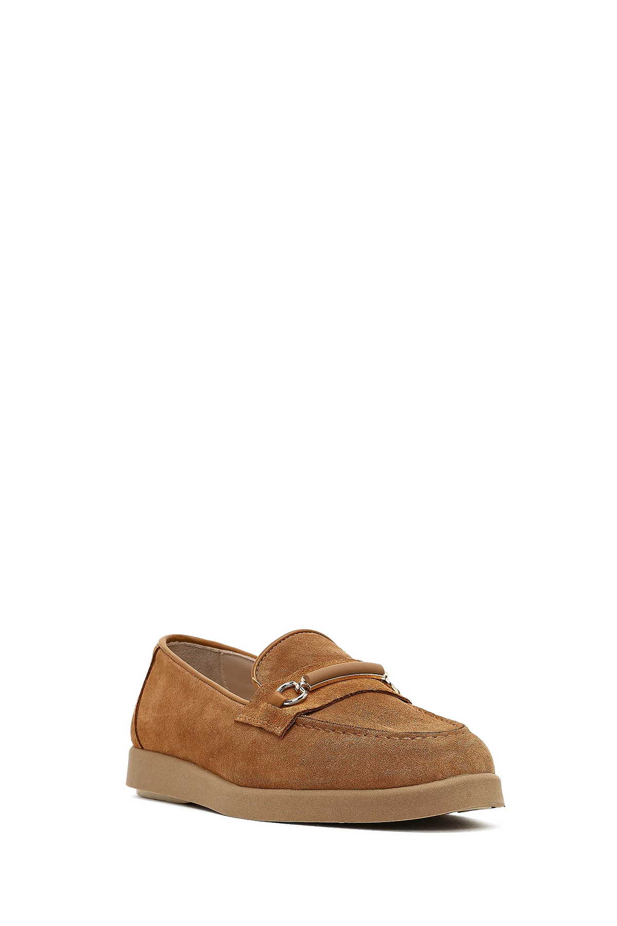 Kadın Taba Tokalı Süet Deri Comfort Loafer - Image 6