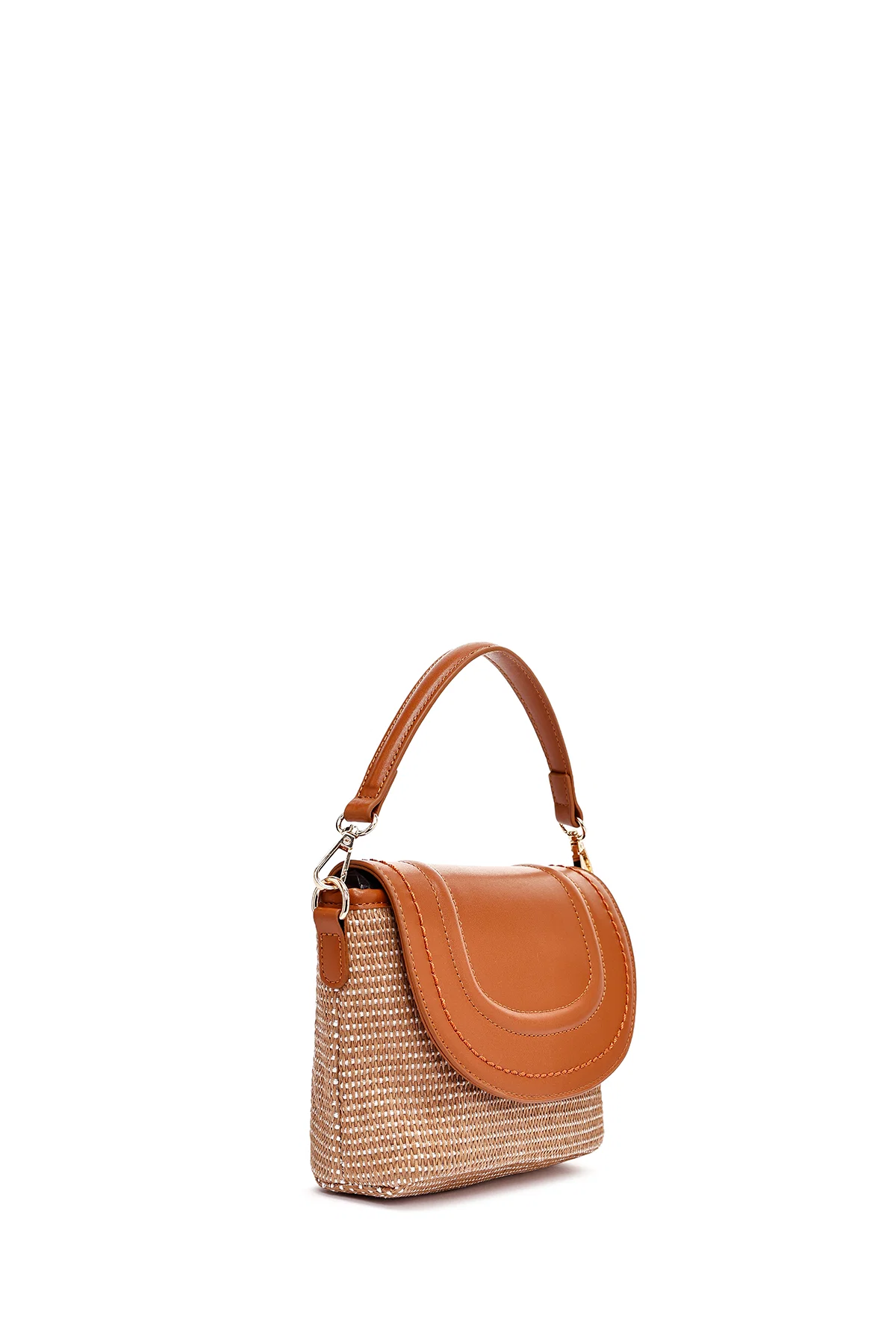 Kadın Taba Uzun Askılı Hasır Çapraz Çanta - Image 5