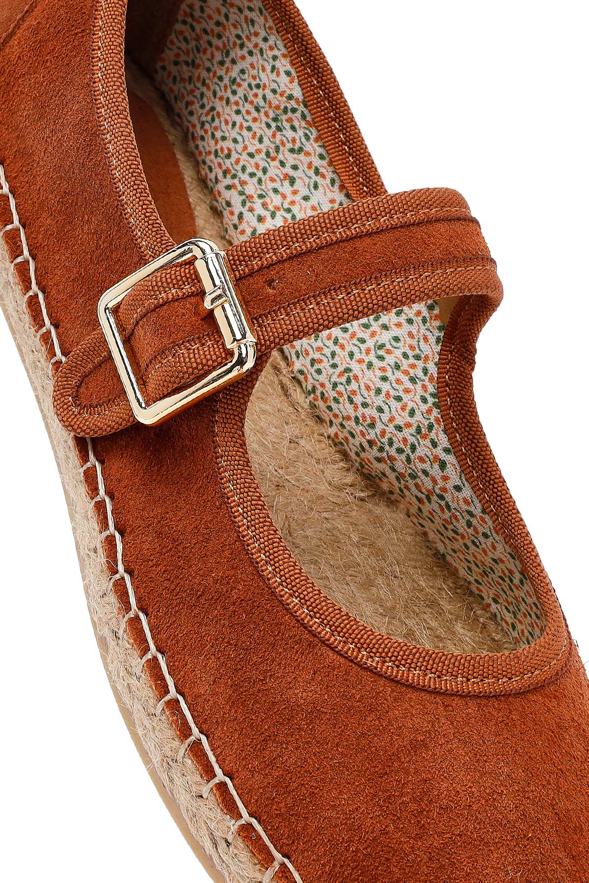 Kadın Turuncu Bantlı Süet Espadril - Image 10