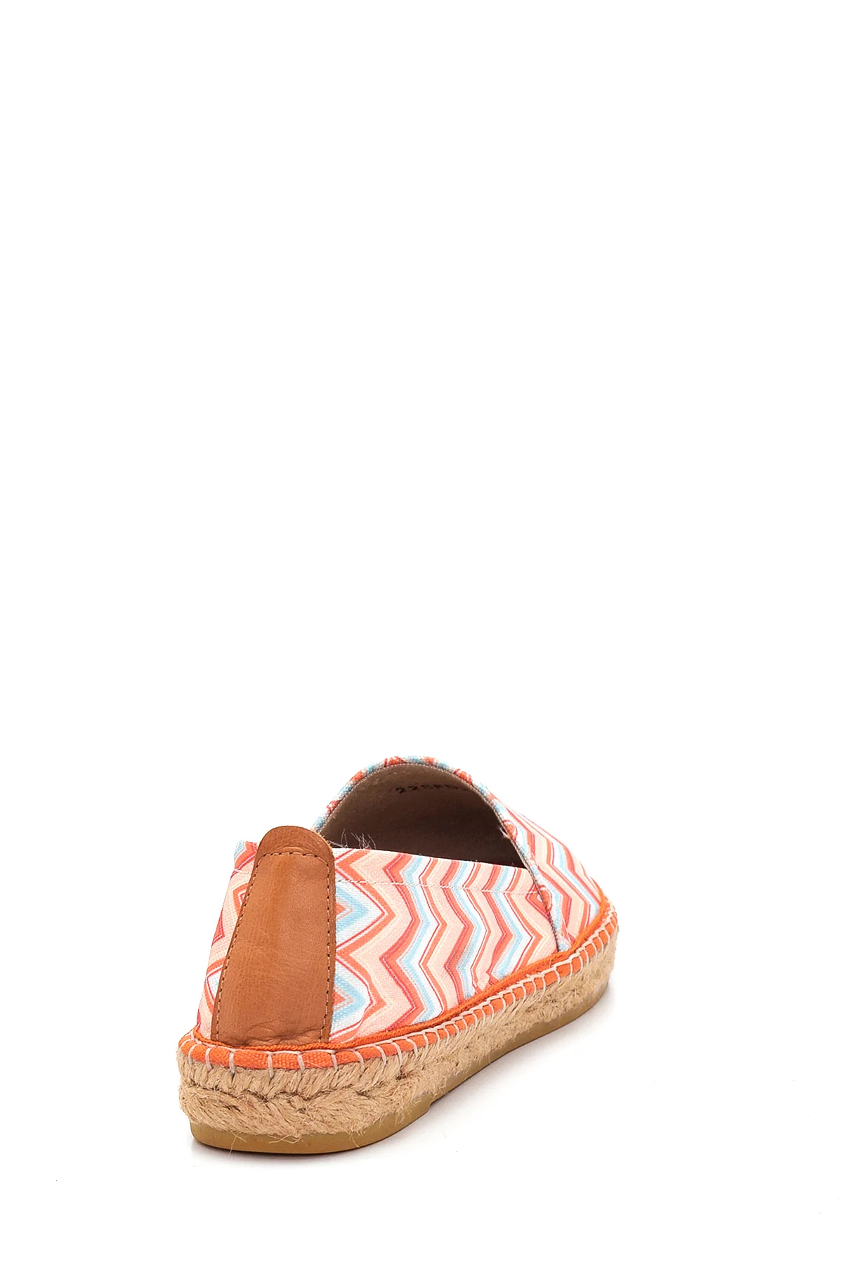 Kadın Turuncu Hasır Taban Renkli Espadril - Image 5