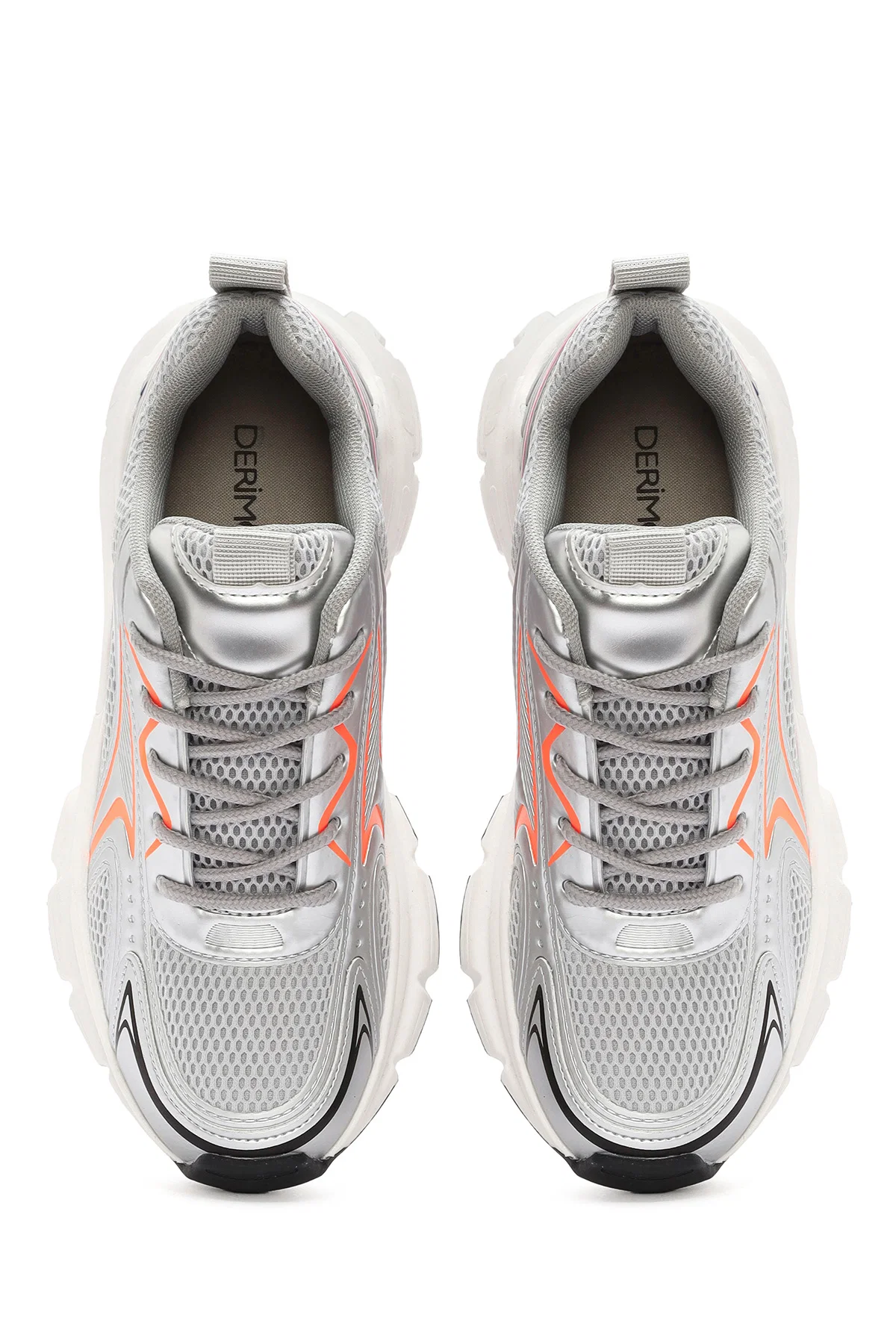 Kadın Turuncu Kalın Tabanlı Bağcıklı Sneaker - Image 7
