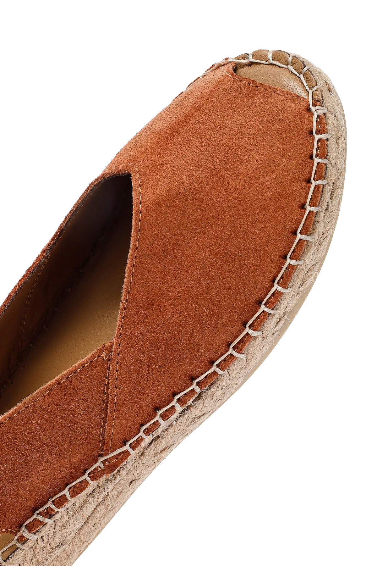 Kadın Turuncu Süet Espadril Sandalet - Image 10