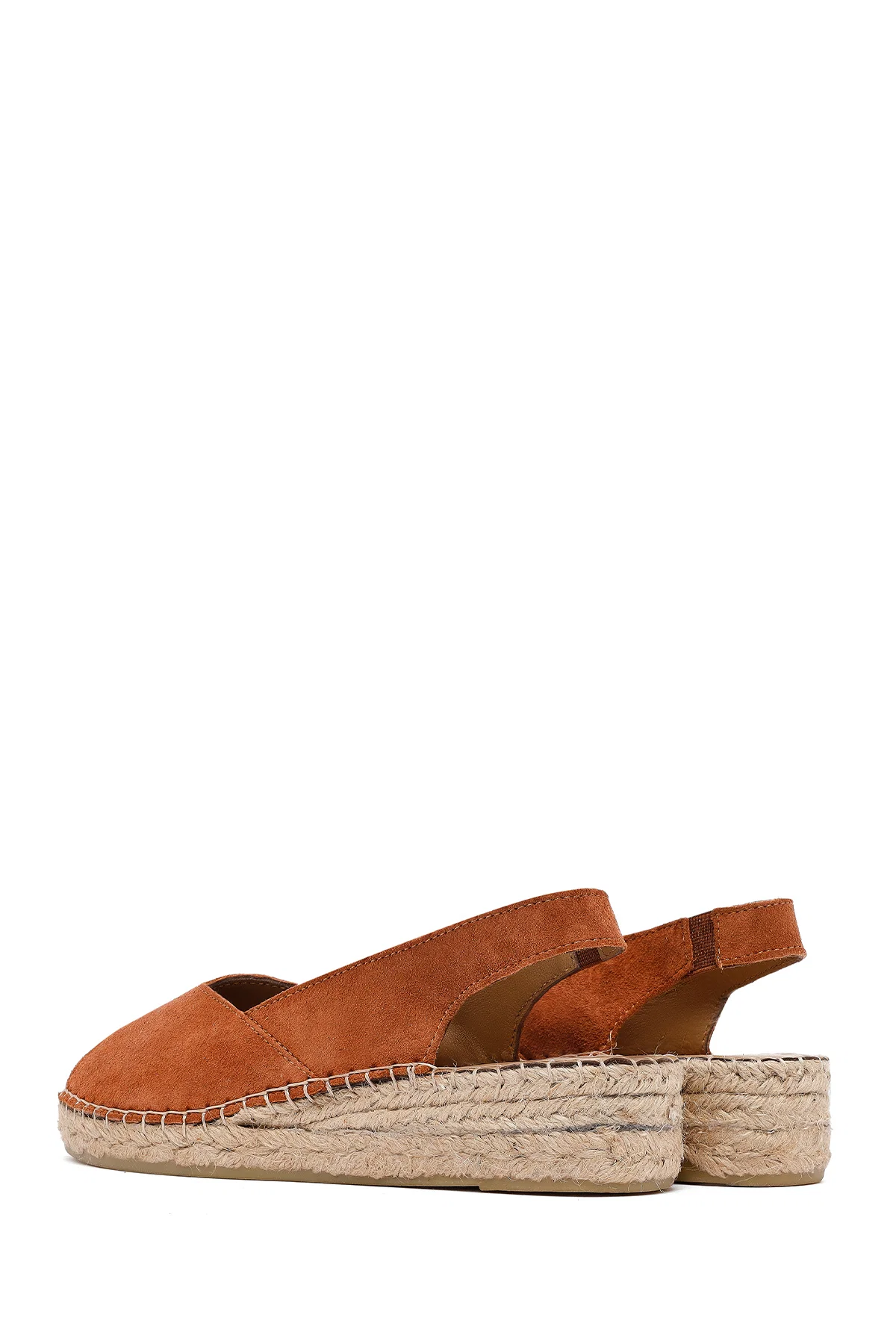 Kadın Turuncu Süet Espadril Sandalet - Image 5