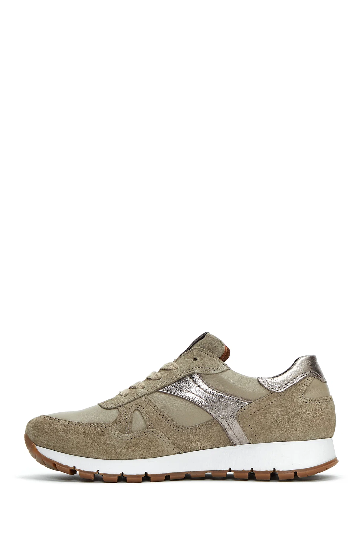 Kadın Vizon Bağcıklı Deri Sneaker - Image 2