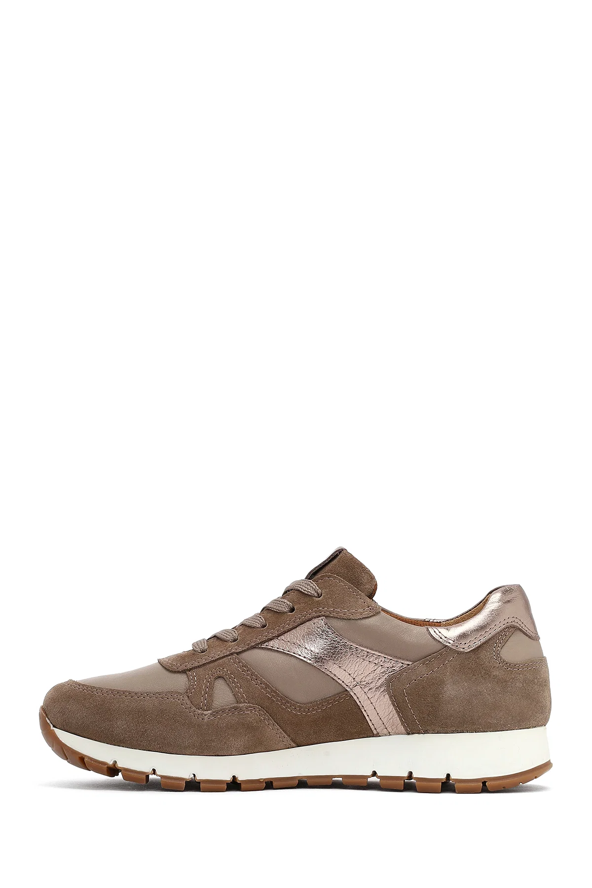 Kadın Vizon Bağcıklı Deri Sneaker - Image 2