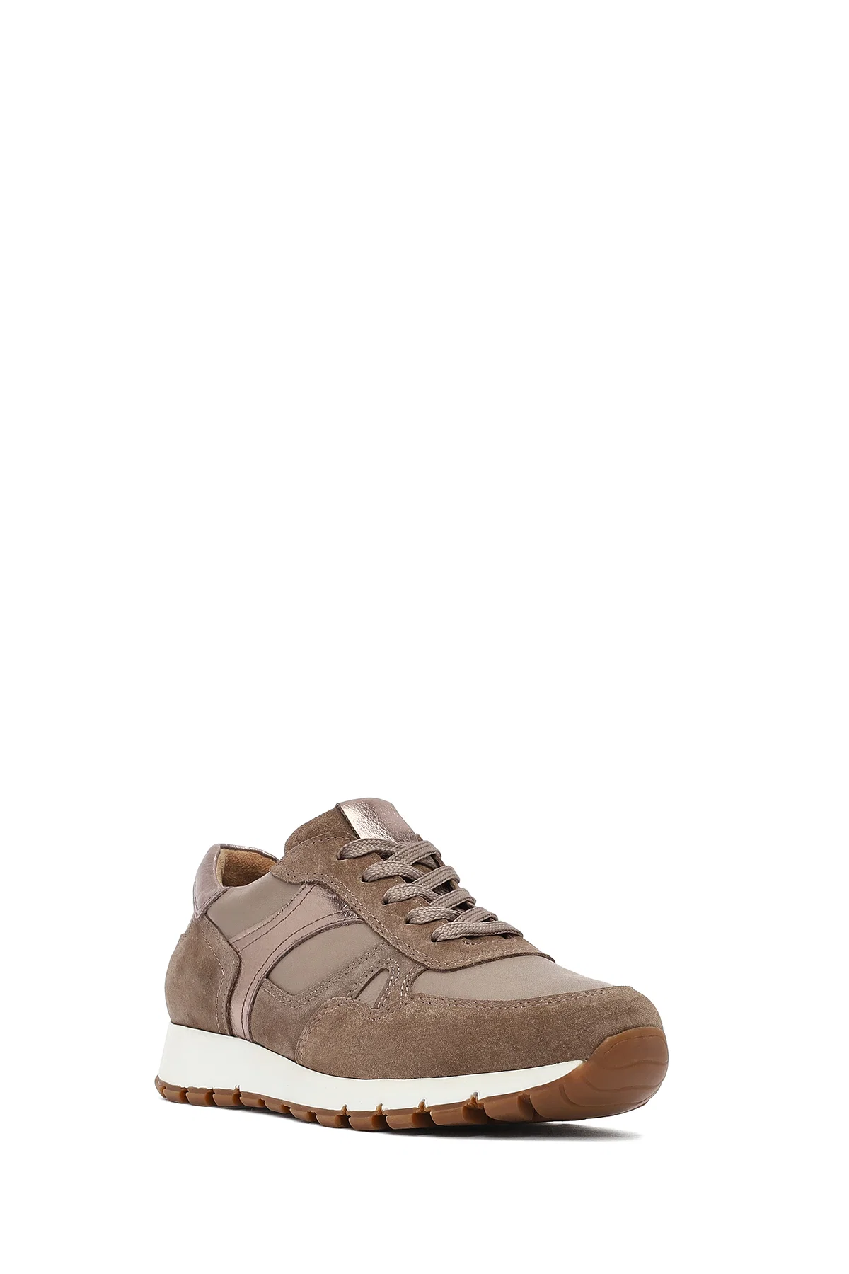 Kadın Vizon Bağcıklı Deri Sneaker - Image 6