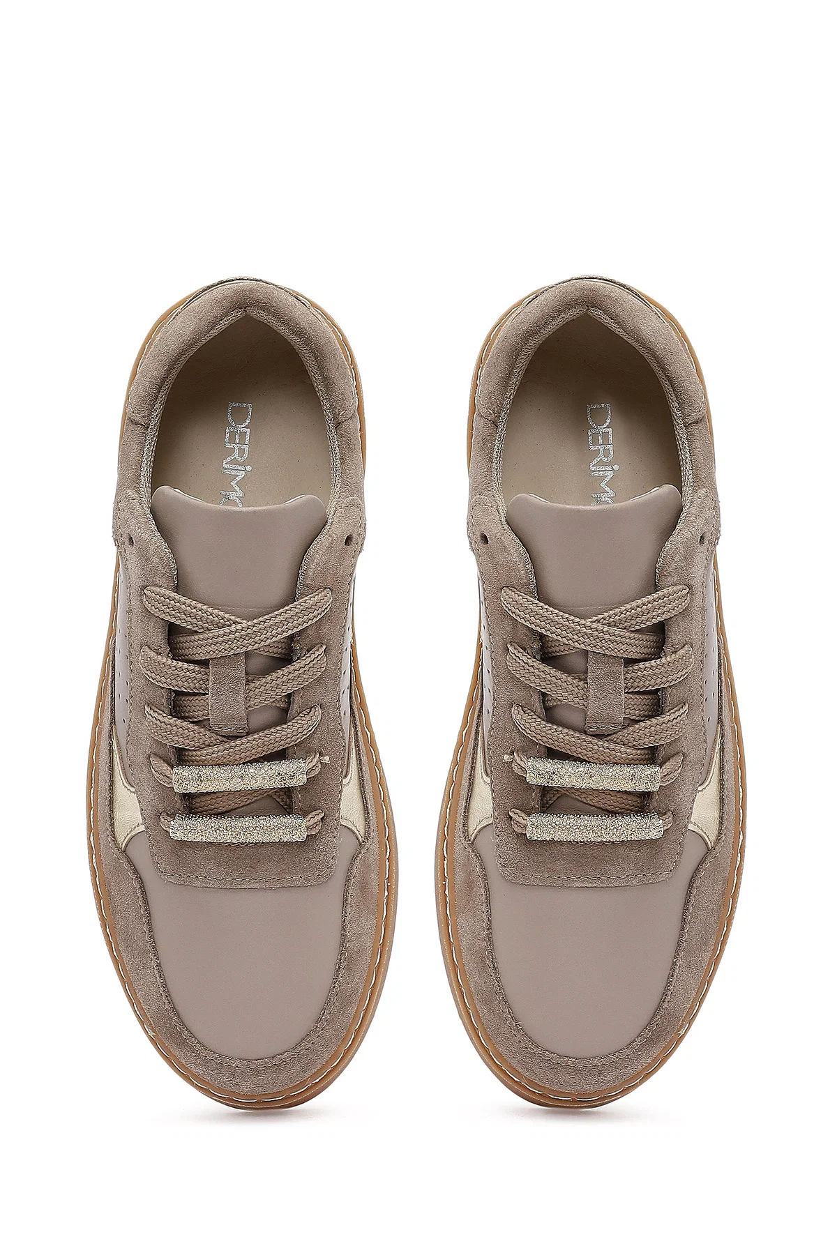 Kadın Vizon Bağcıklı Deri Sneaker - Image 7