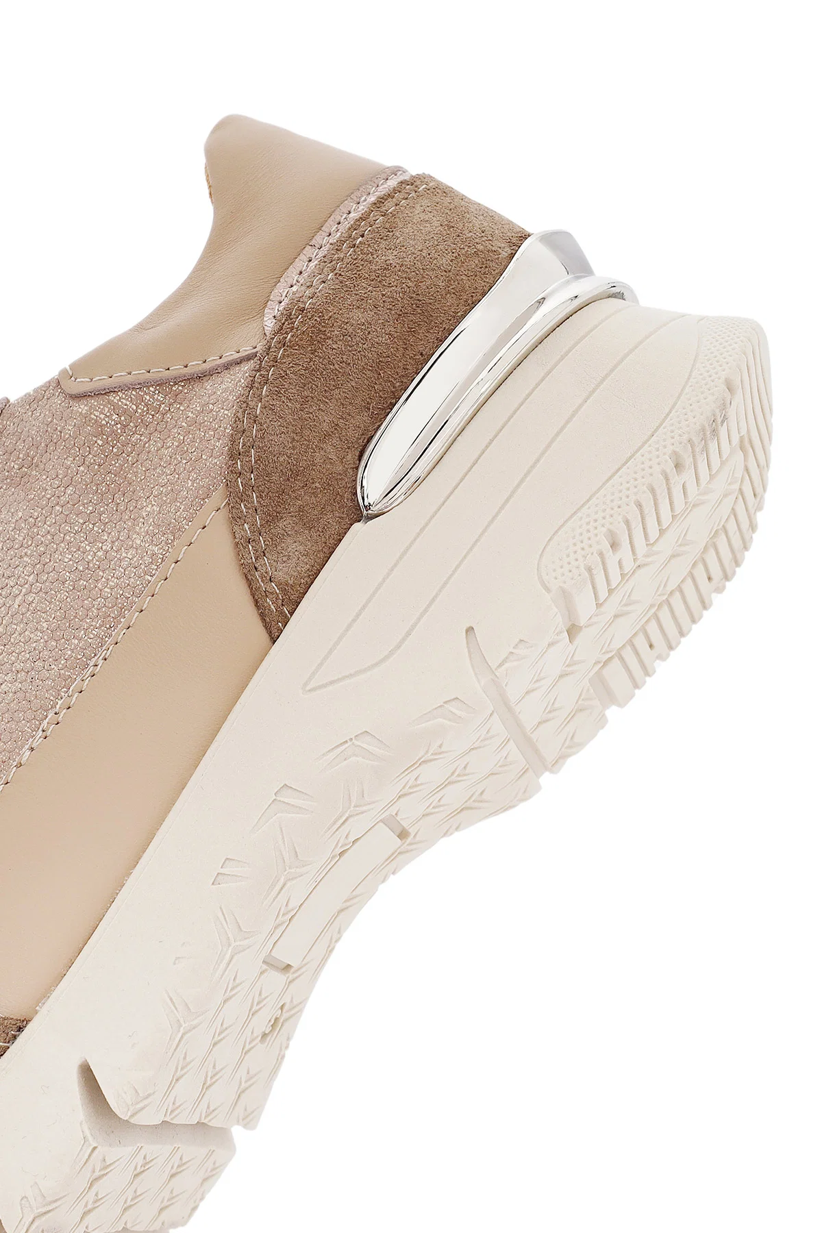 Kadın Vizon Bağcıklı Kalın Tabanlı Deri Sneaker - Image 9