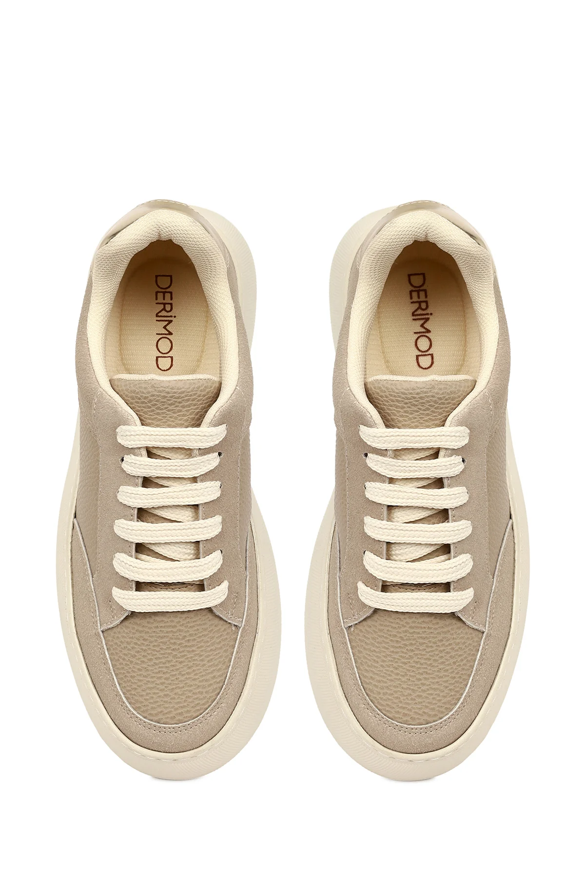 Kadın Vizon Bağcıklı Kalın Tabanlı Sneaker - Image 5