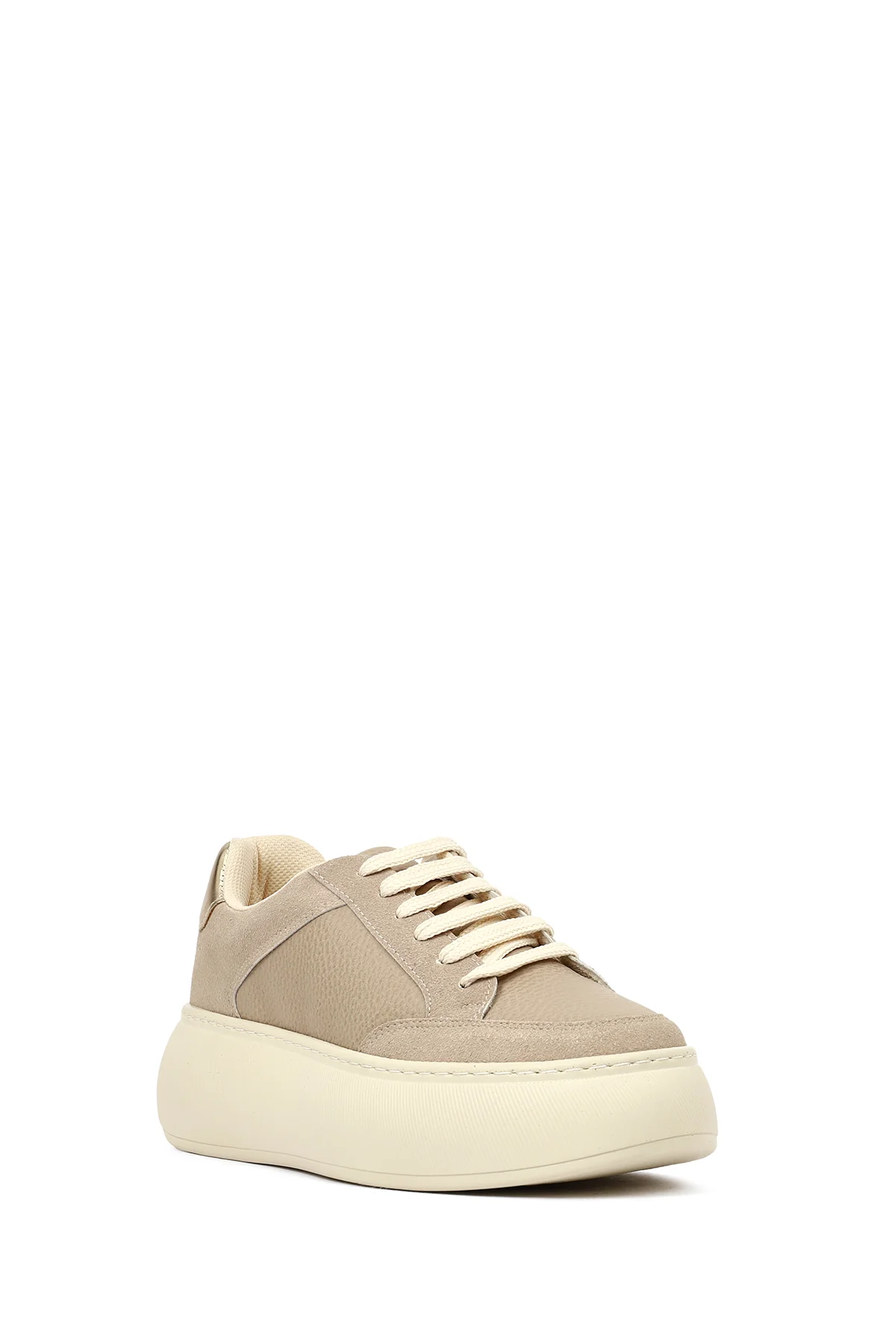 Kadın Vizon Bağcıklı Kalın Tabanlı Sneaker - Image 8