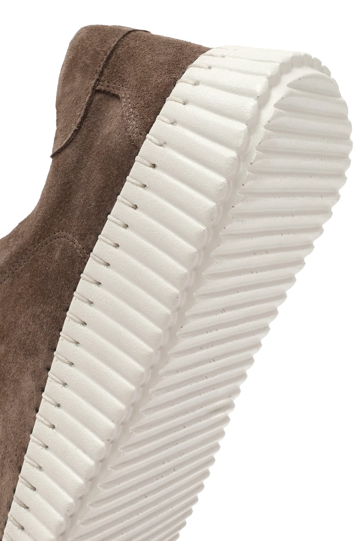 Kadın Vizon Bağcıklı Kalın Tabanlı Süet Deri Sneaker - Image 8