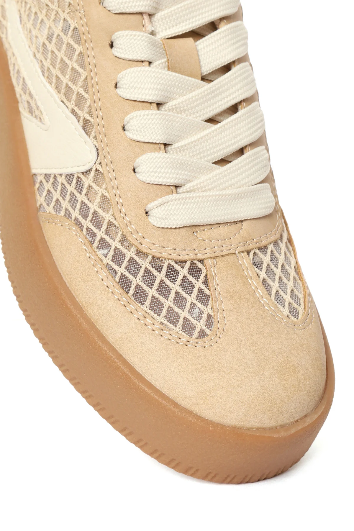 Kadın Vizon Bağcıklı Kumaş Sneaker - Image 9