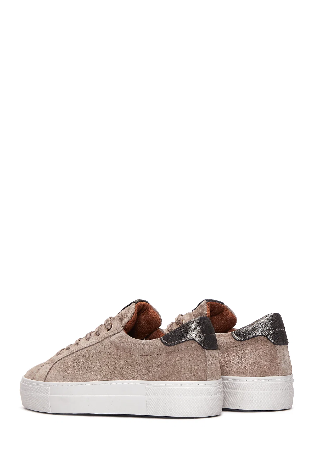 Kadın Vizon Bağcıklı Süet Deri Sneaker - Image 5