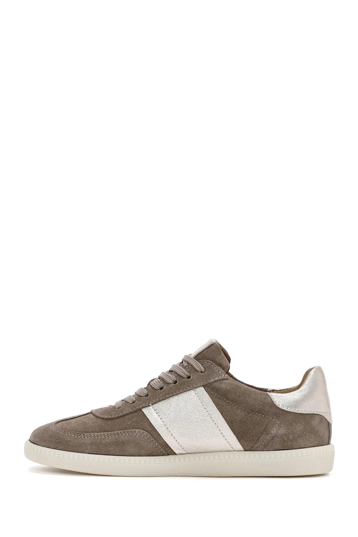 Kadın Vizon Bağcıklı Süet Deri Sneaker - Image 2