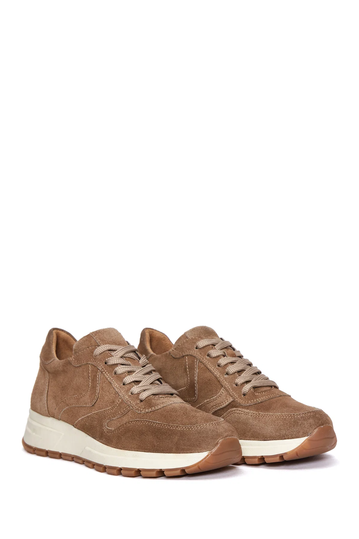 Kadın Vizon Bağcıklı Süet Deri Sneaker - Image 3