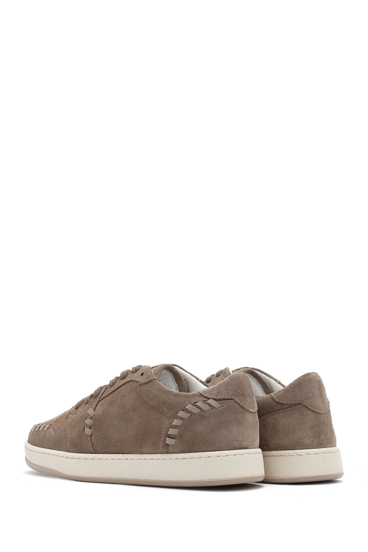 Kadın Vizon Bağcıklı Süet Deri Sneaker - Image 5