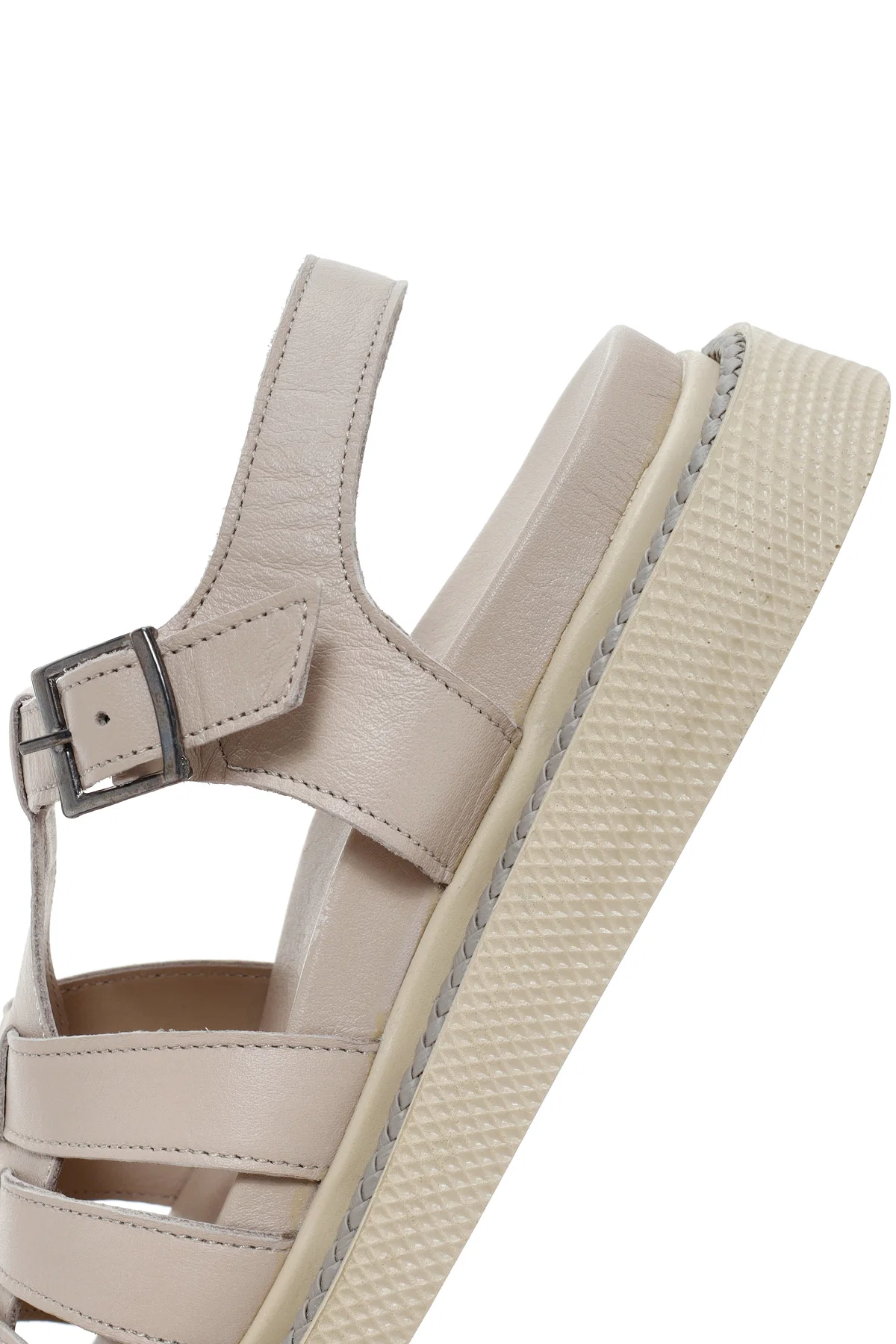 Kadın Vizon Bantlı Deri Comfort Sandalet - Image 8
