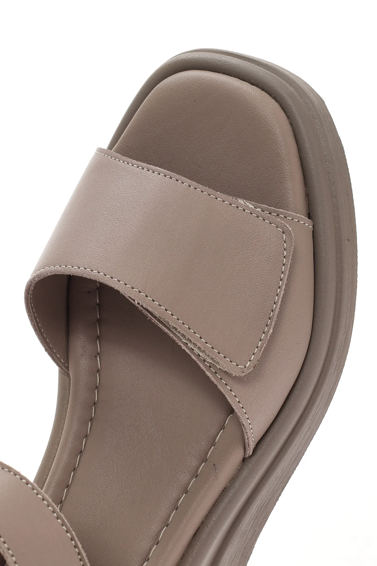 Kadın Vizon Bilekten Bantlı Deri Comfort Sandalet - Image 10