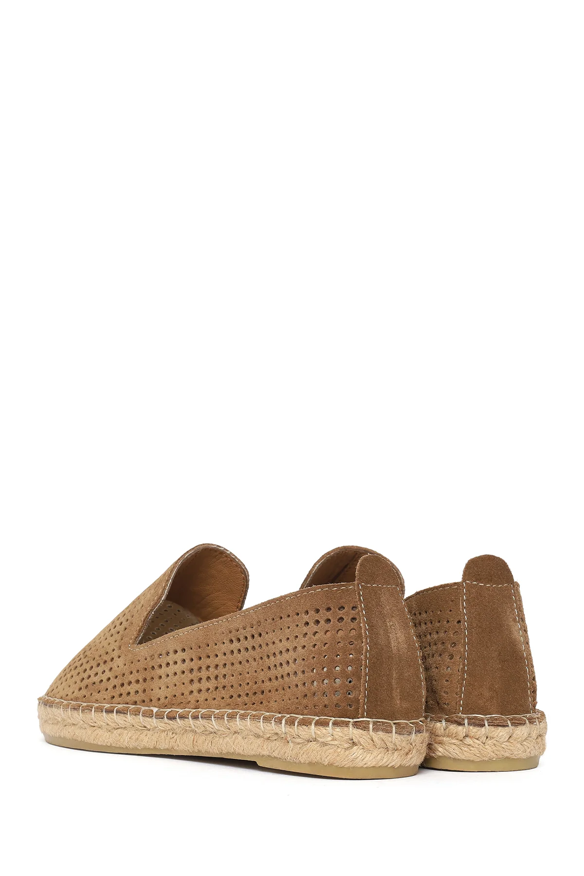 Kadın Vizon Desenli Süet Deri Espadril - Image 6