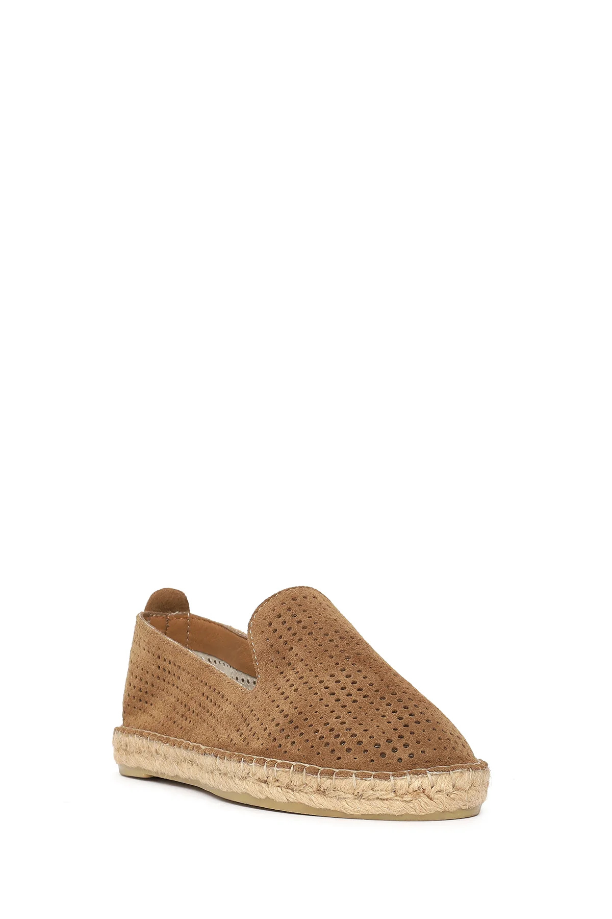 Kadın Vizon Desenli Süet Deri Espadril - Image 7