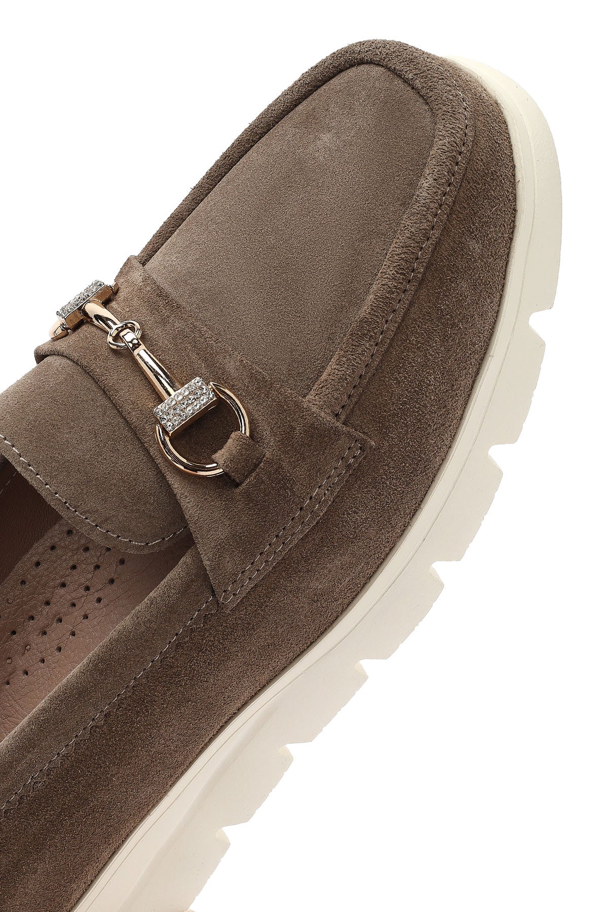 Kadın Vizon Dolgu Topuklu Süet Deri Konfor Loafer - Image 10