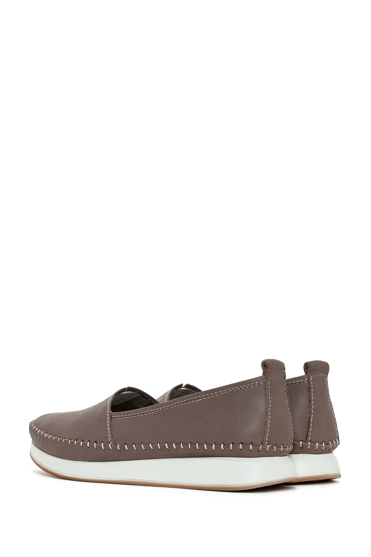 Kadın Vizon Kalın Tabanlı Deri Comfort Loafer - Image 5