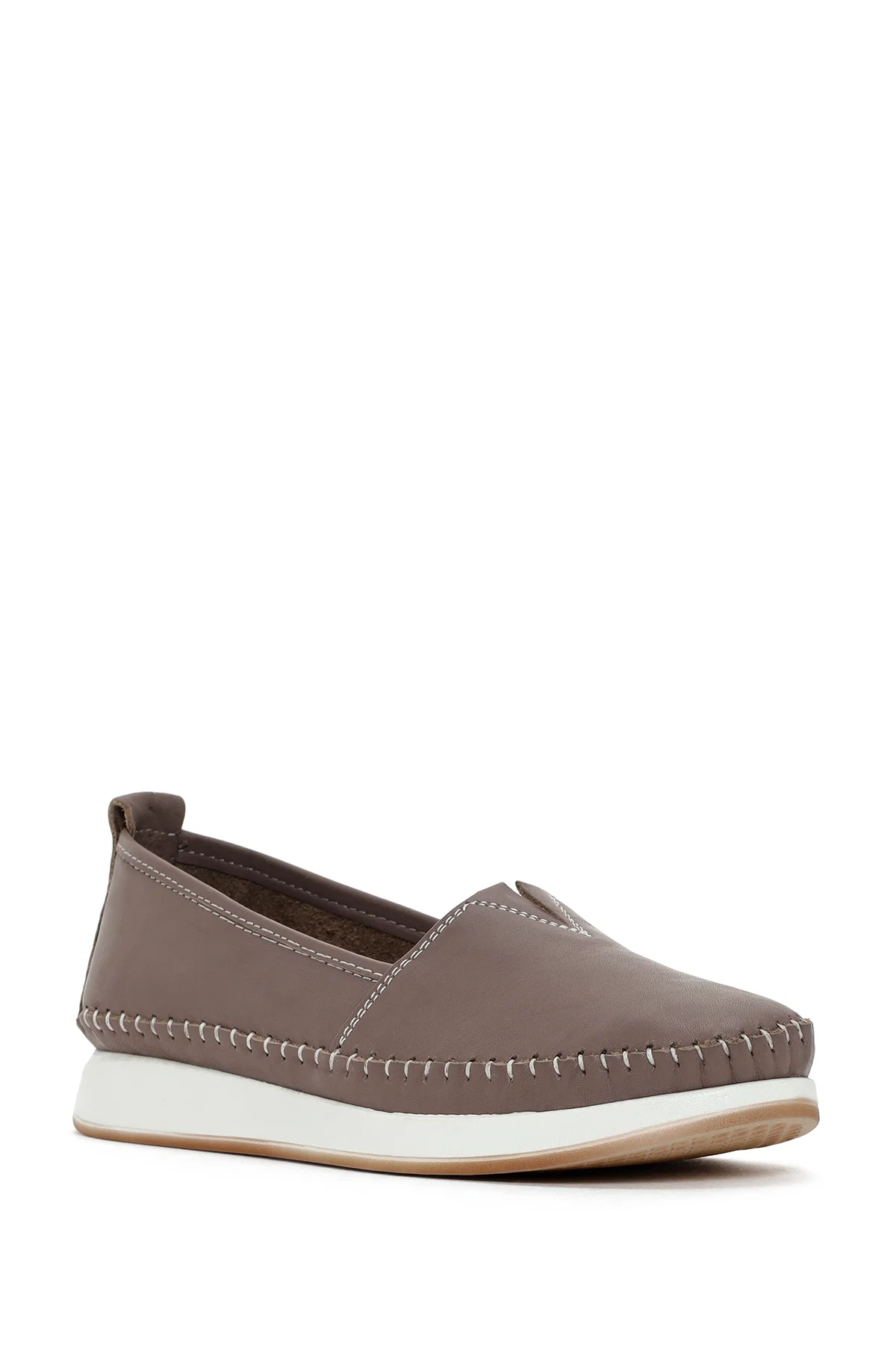 Kadın Vizon Kalın Tabanlı Deri Comfort Loafer - Image 6