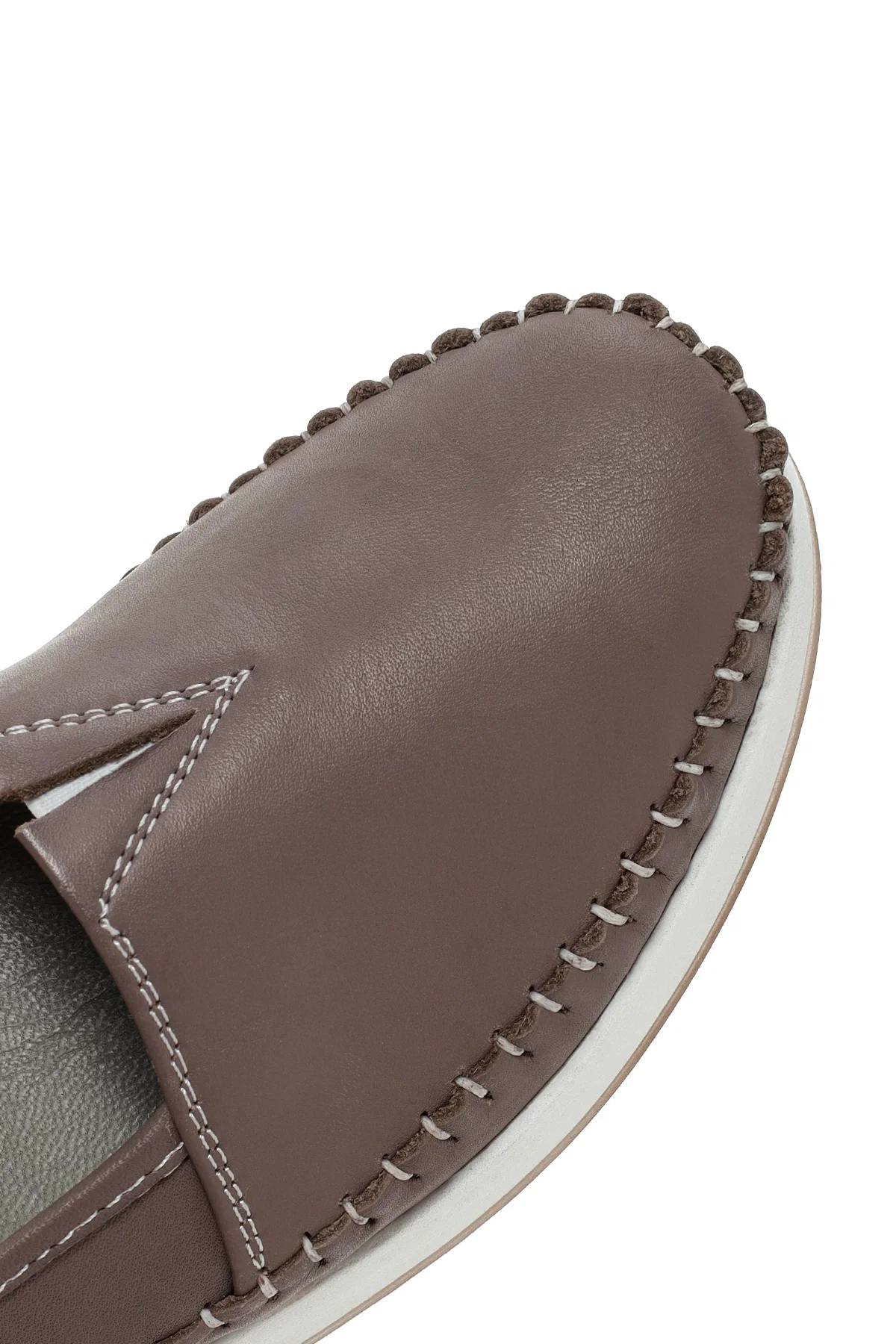 Kadın Vizon Kalın Tabanlı Deri Comfort Loafer - Image 9
