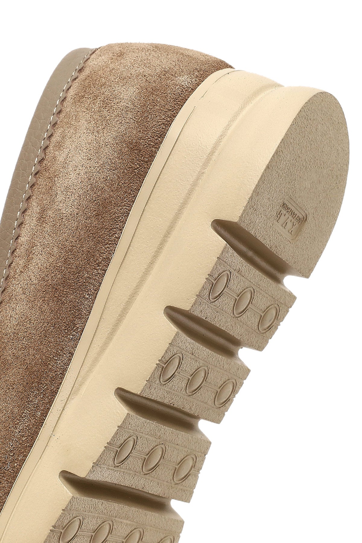 Kadın Vizon Kalın Tabanlı Süet Deri Comfort Loafer - Image 8
