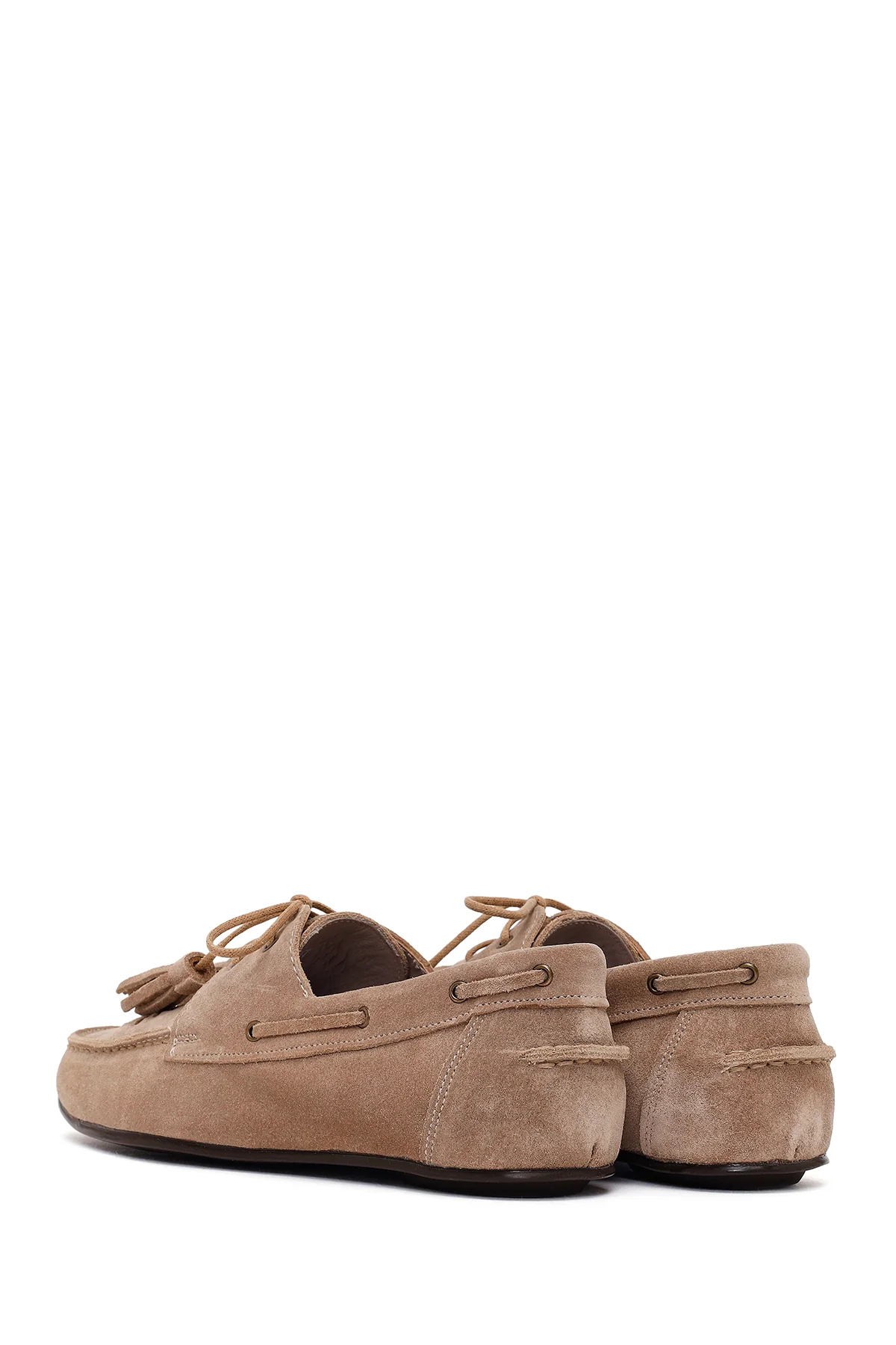 Kadın Vizon Püsküllü Süet Deri Loafer - Image 6