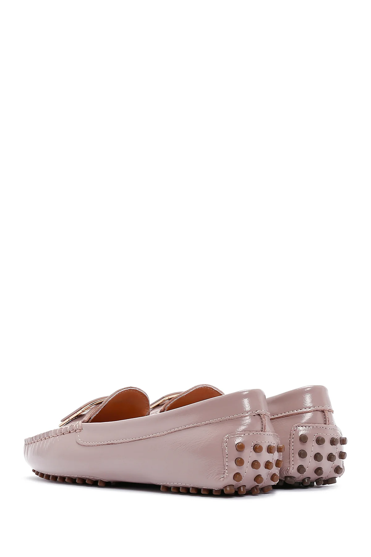 Kadın Vizon Rugan Deri Tokalı Loafer - Image 5