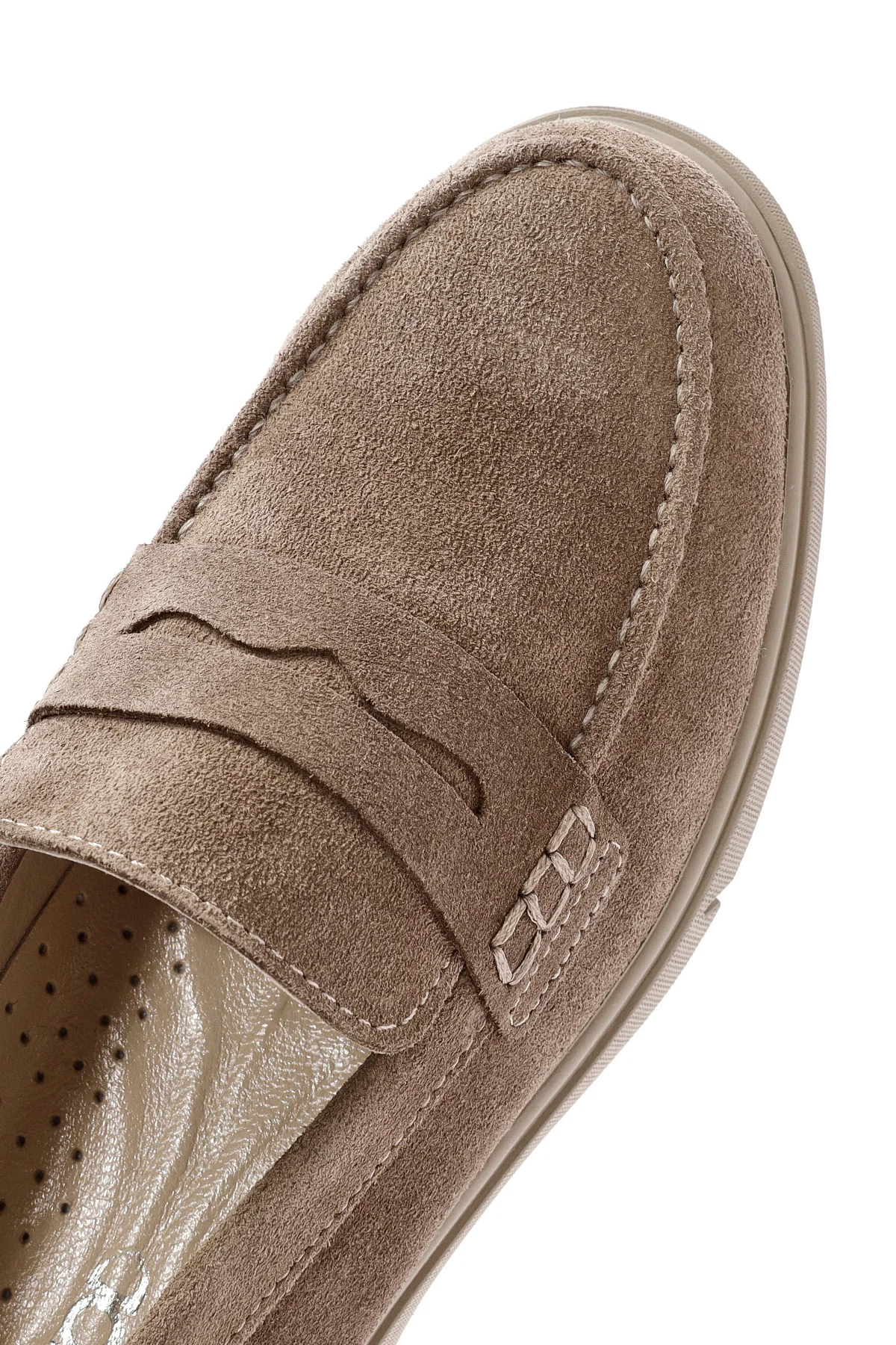 Kadın Vizon Süet Deri Comfort Loafer - Image 9