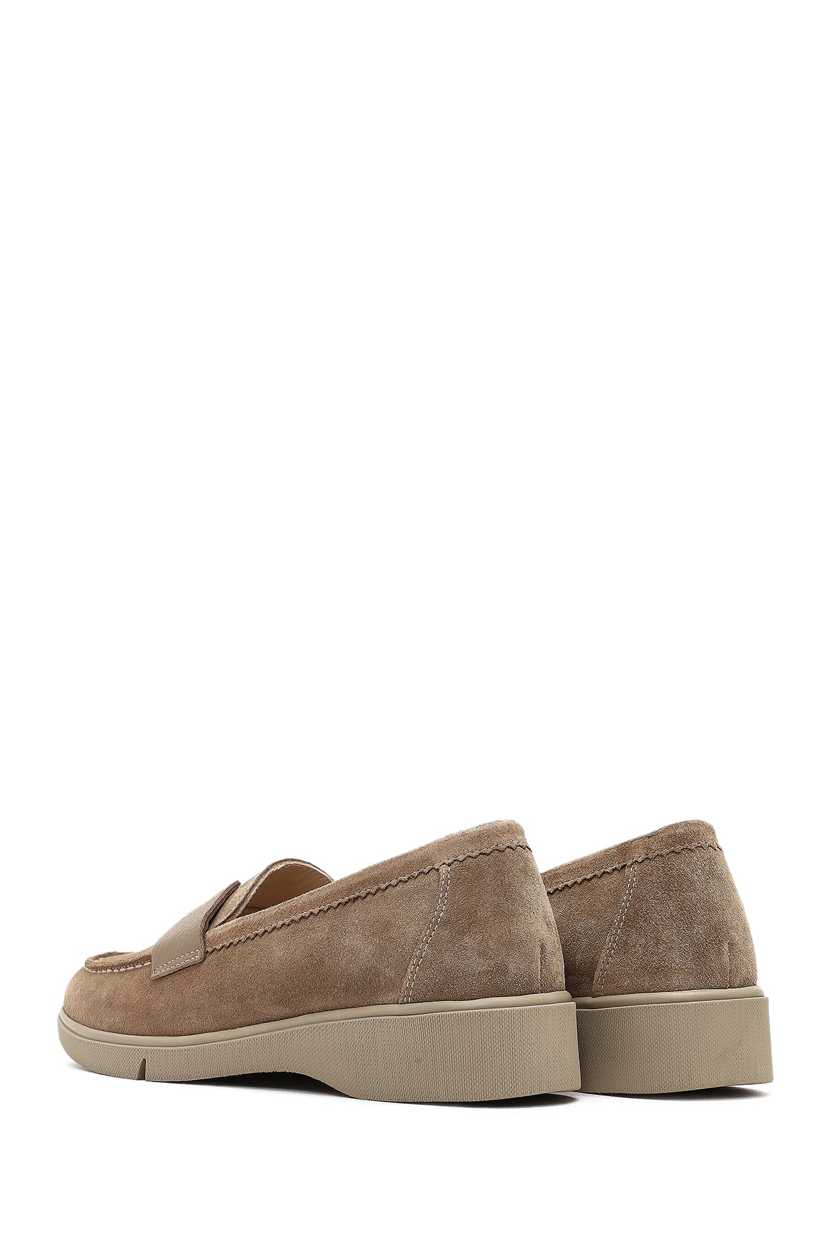 Kadın Vizon Süet Deri Comfort Loafer - Image 5