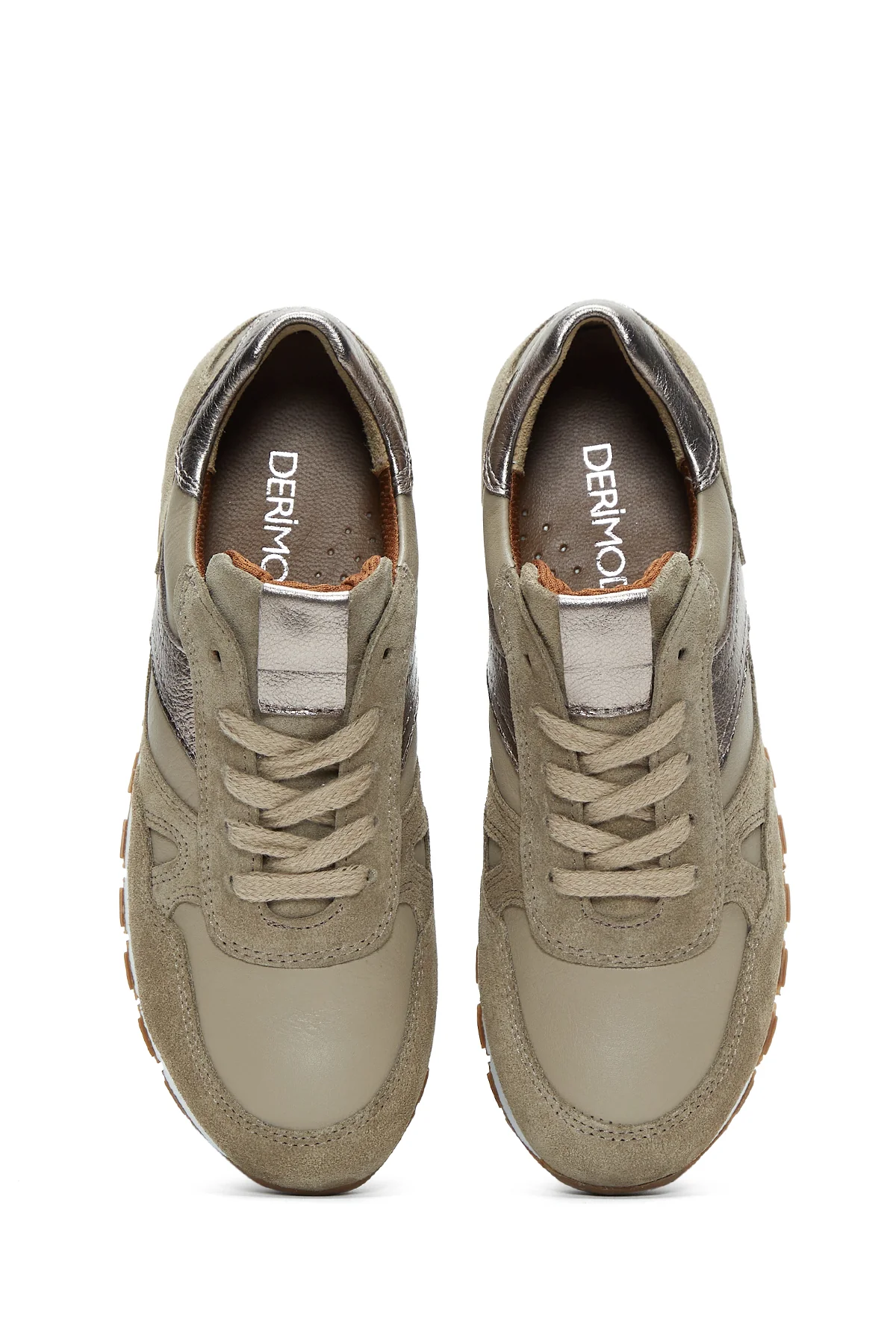 Kadın Vizon Süet Deri Detaylı Sneaker - Image 6