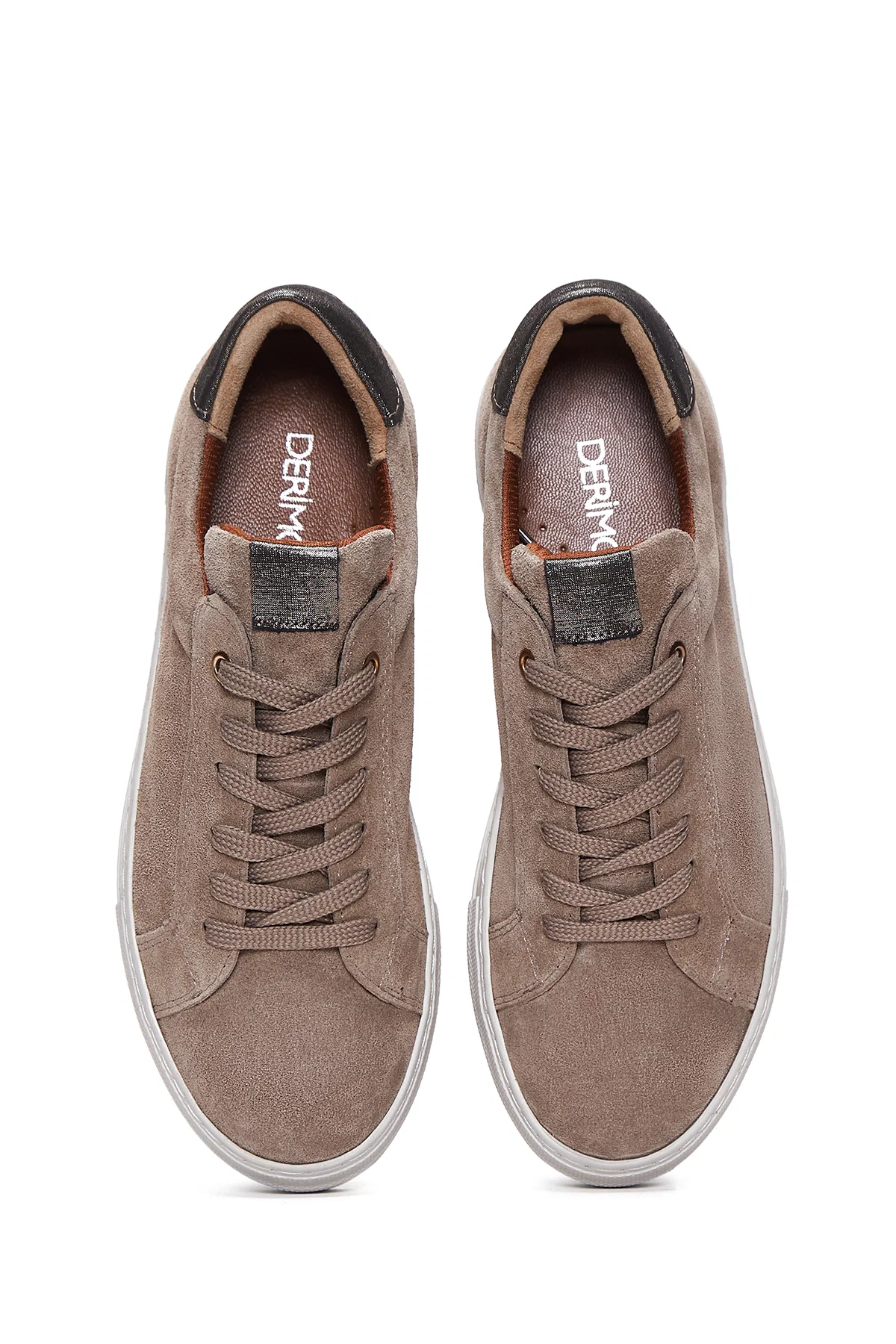 Kadın Vizon Süet Deri Kalın Tabanlı Sneaker - Image 6