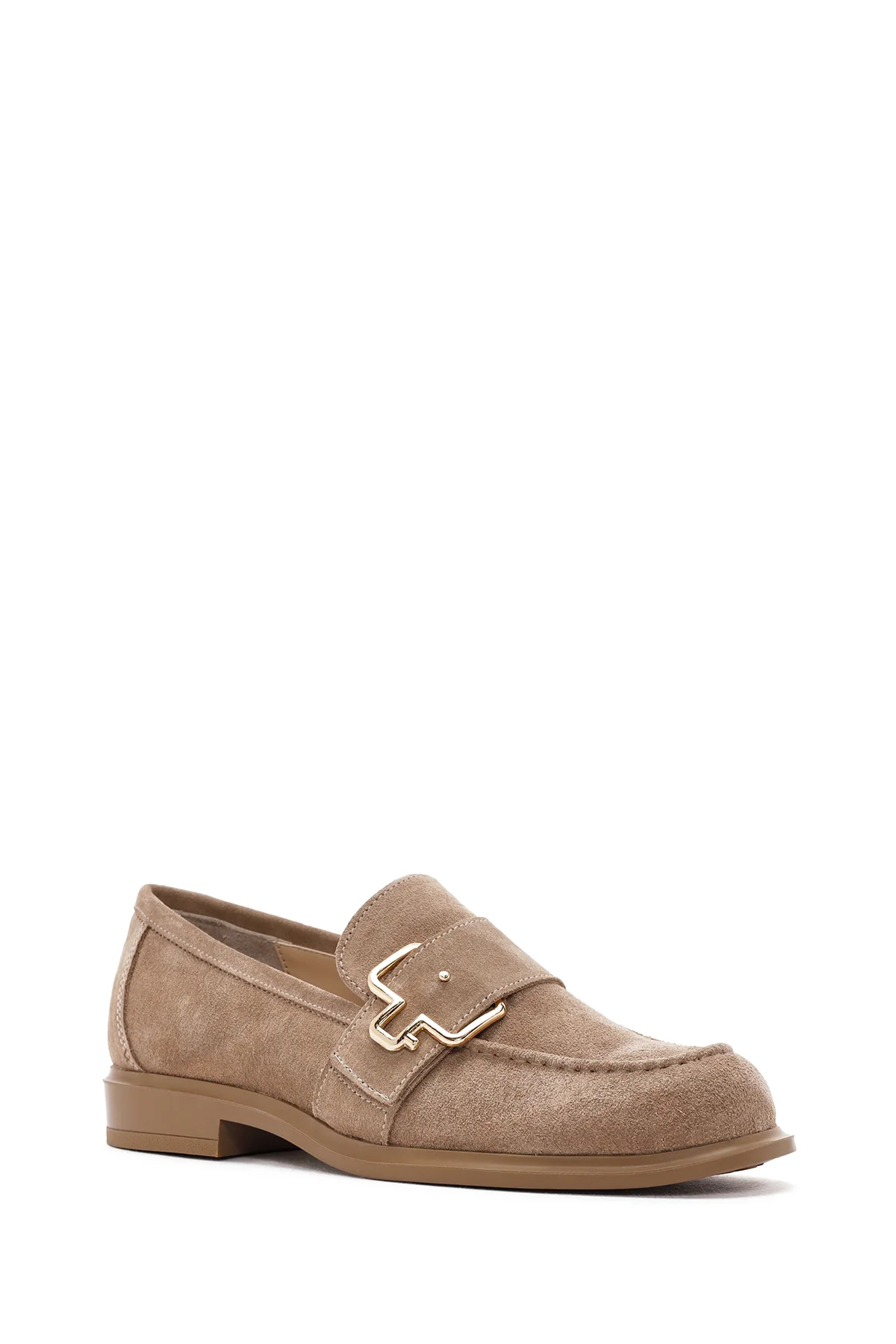 Kadın Vizon Süet Deri Loafer - Image 6
