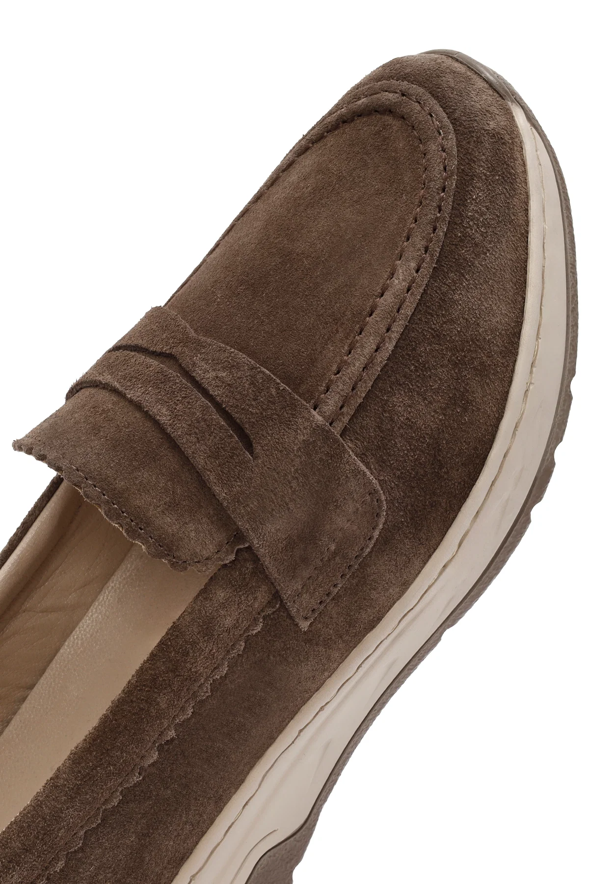 Kadın Vizon Süet Deri Loafer - Image 10