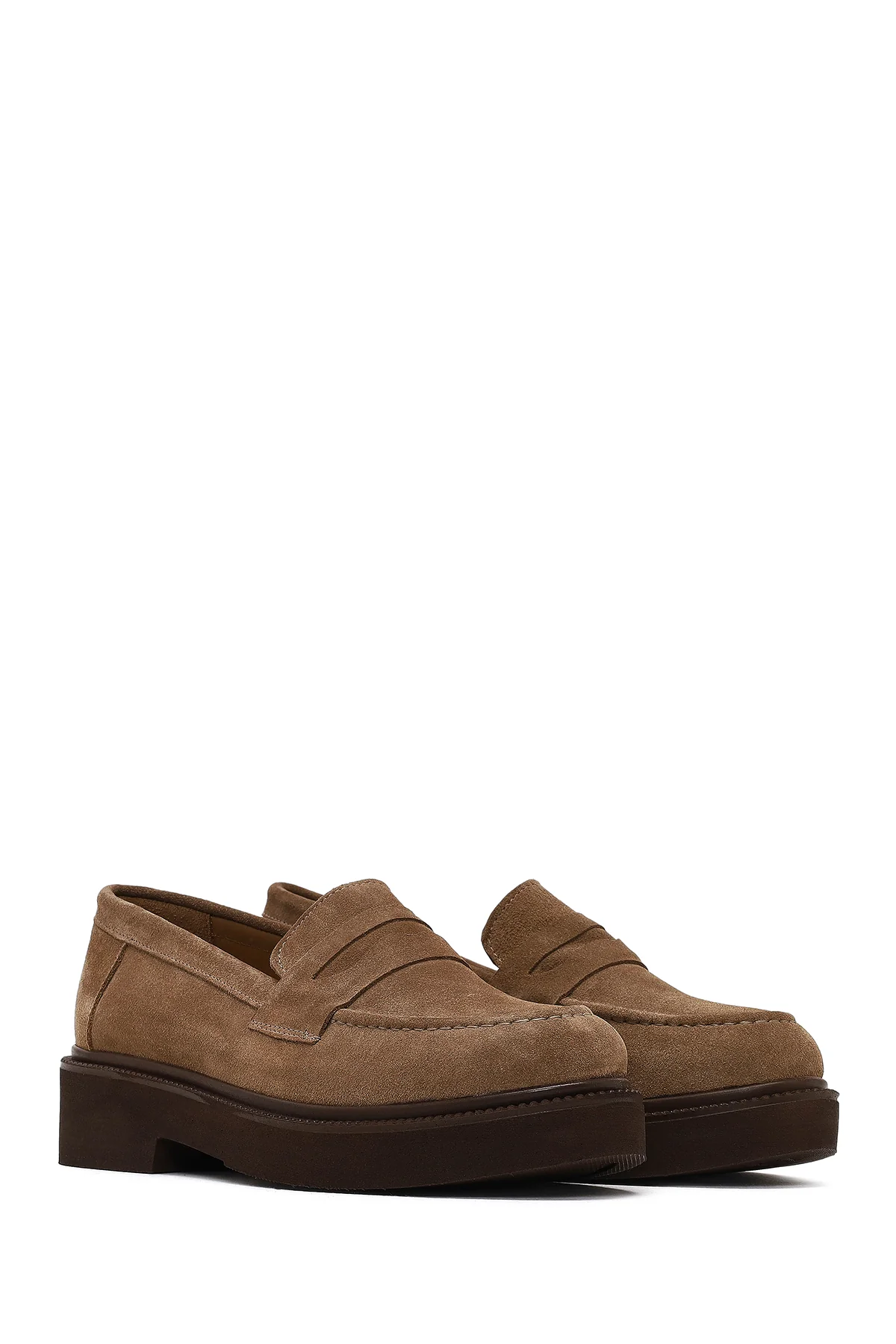Kadın Vizon Süet Deri Loafer - Image 3