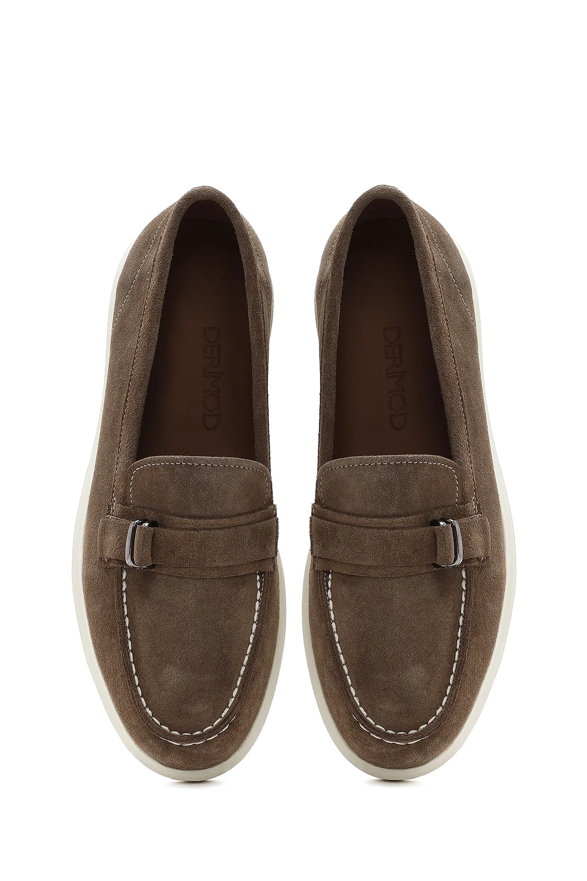 Kadın Vizon Süet Deri Loafer - Image 7
