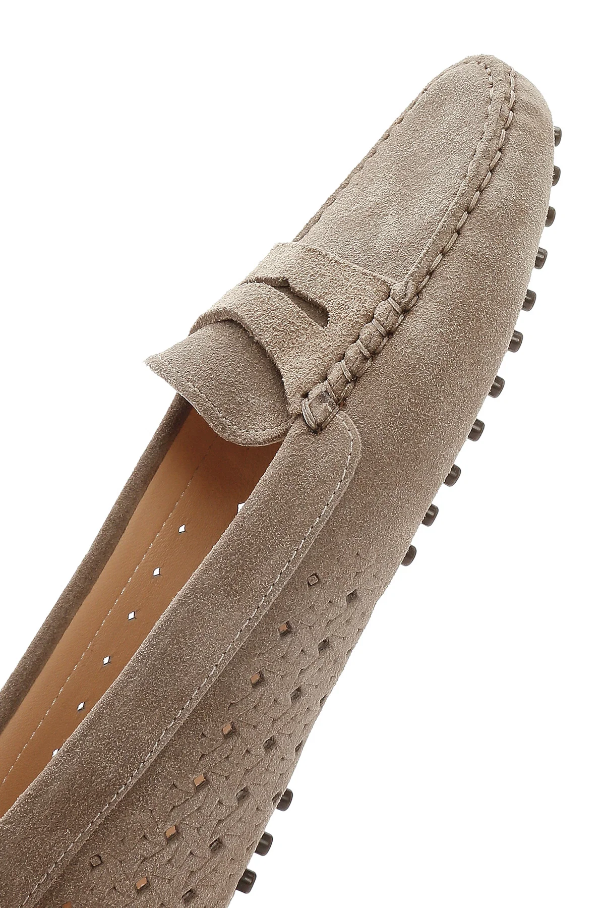 Kadın Vizon Süet Deri Loafer - Image 11