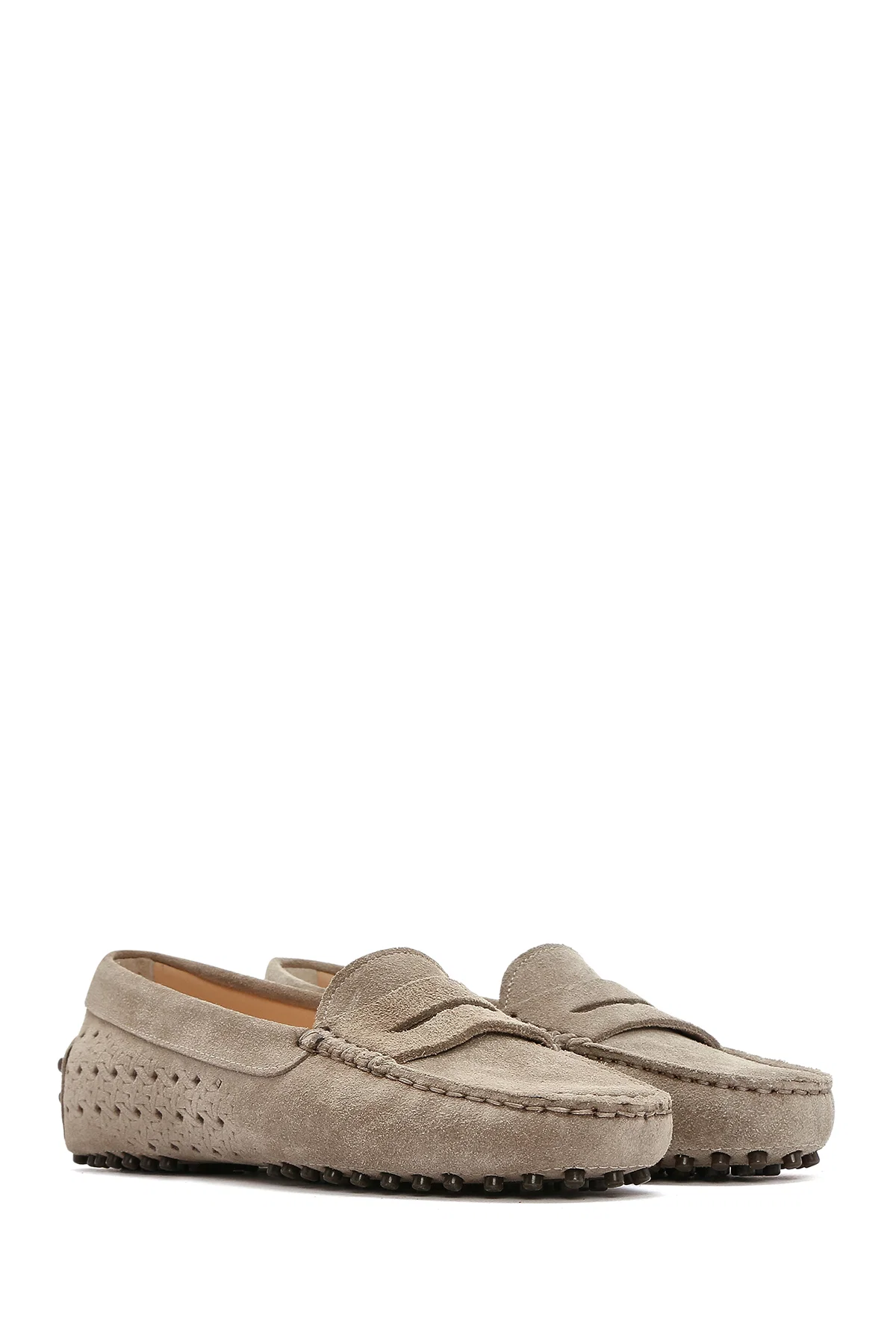 Kadın Vizon Süet Deri Loafer - Image 3