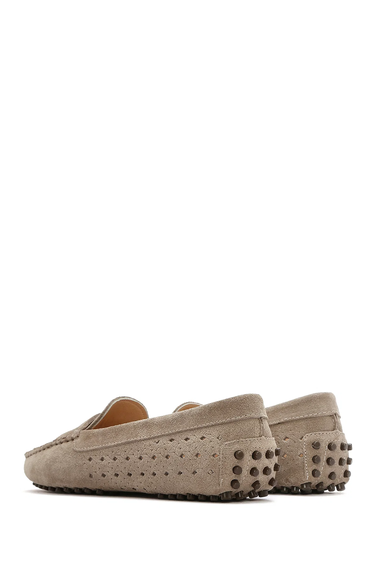 Kadın Vizon Süet Deri Loafer - Image 5